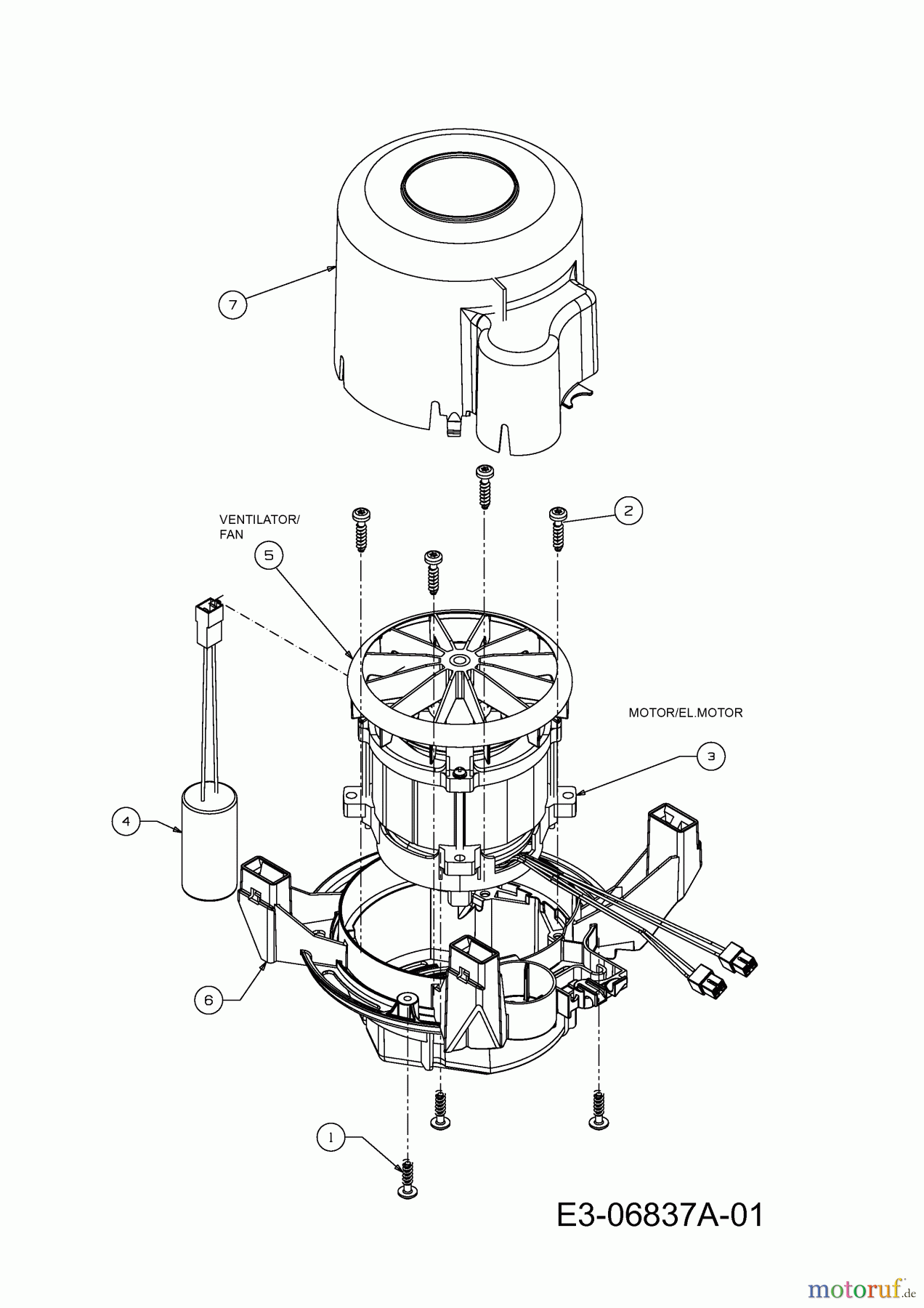 Raiffeisen-Markt Elektromäher RE 46 18B-J4H-628 (2011) Elektromotor