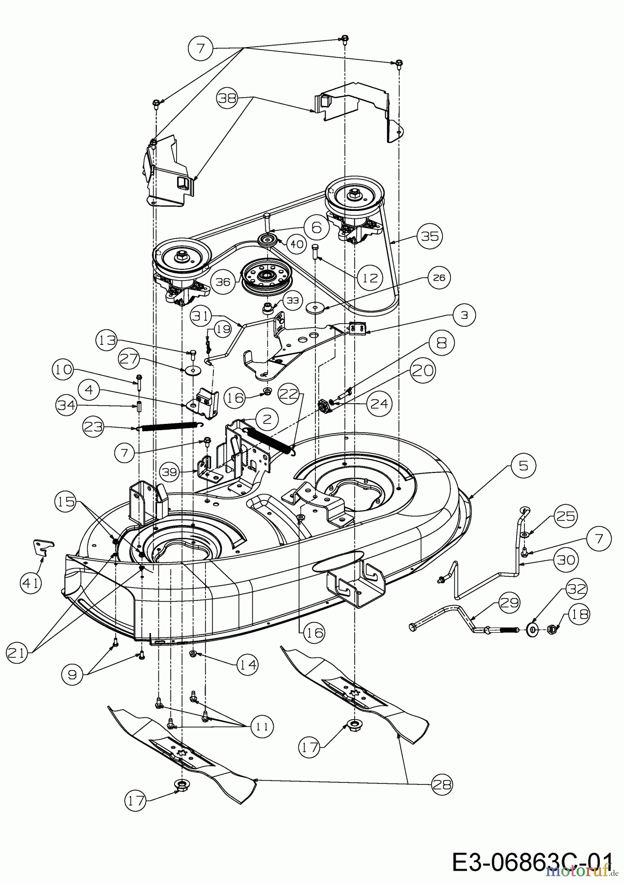 Troy-Bilt Rasentraktoren TB 38 13A177KF309 (2015) Mähwerk F (38