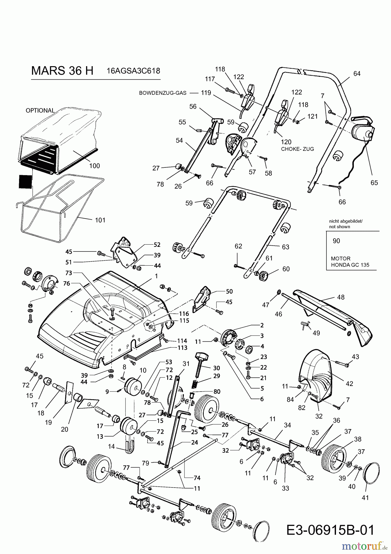  Rasor Motorvertikutierer MARS 36 H 16AGSA3C618  (2012) Grundgerät