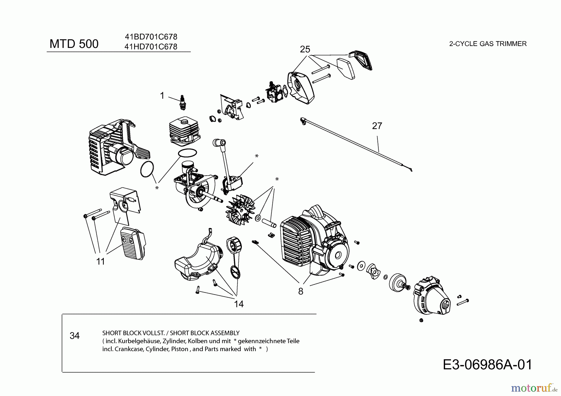  MTD Motorsensen 500 41HD701C678  (2011) Motor
