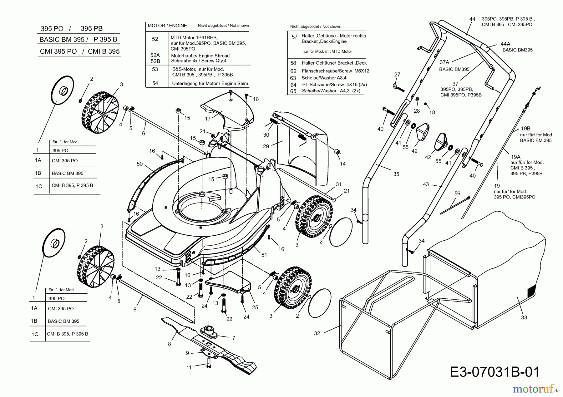 Basic Motormäher Basic BM 395 11BBB1JD601 (2012) Grundgerät