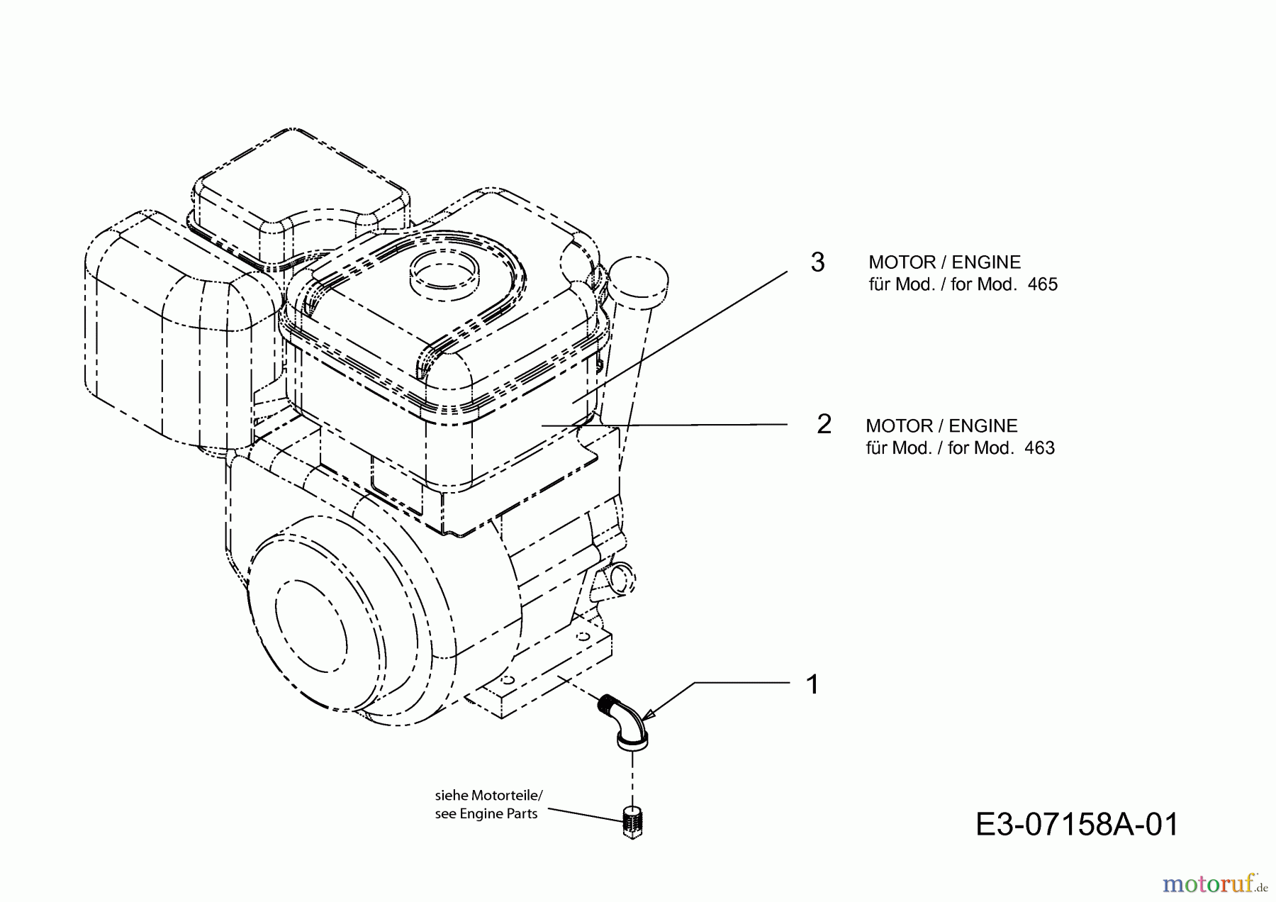 MTD Häcksler 465 24A-464P678 (2011) Motor