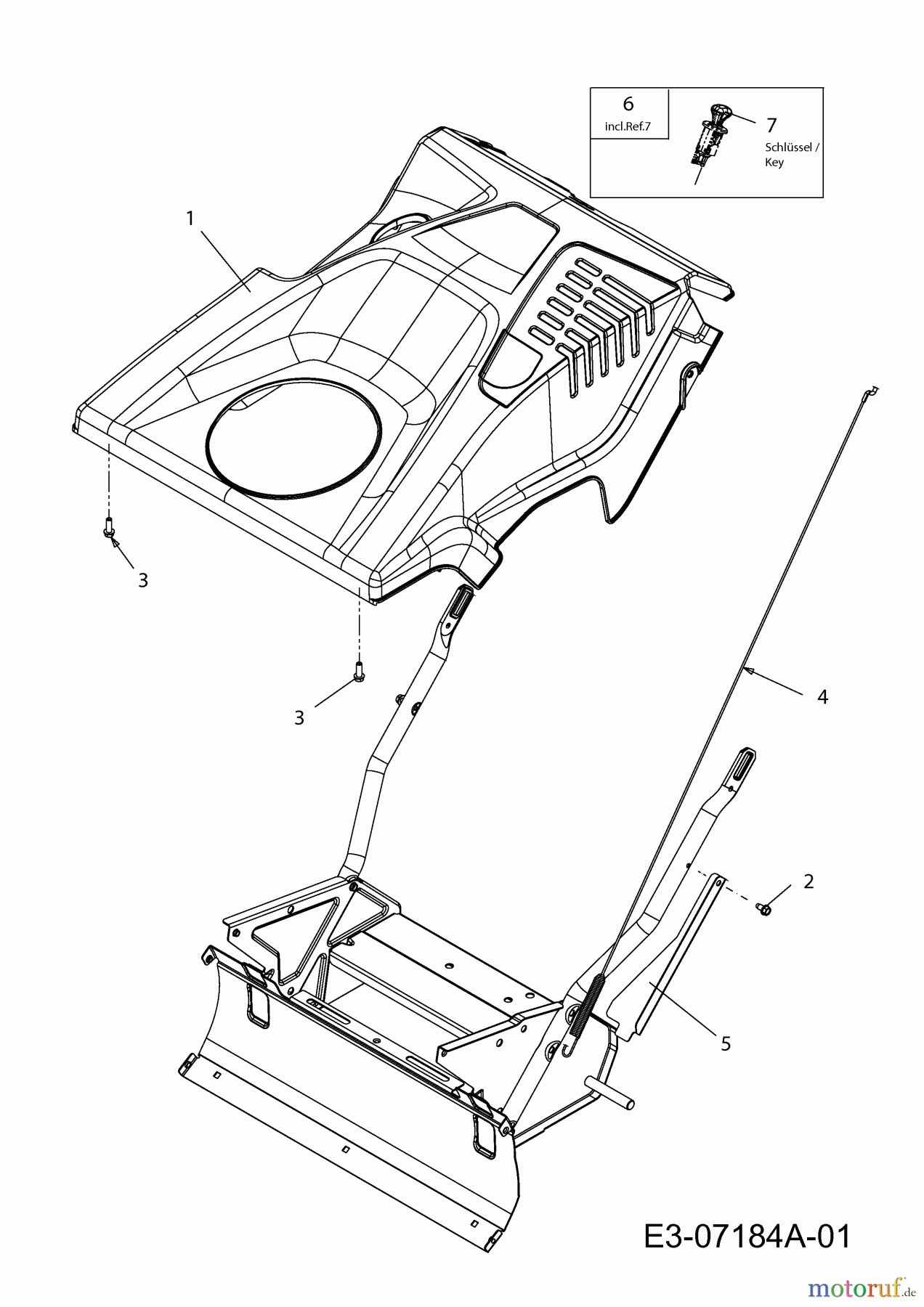Wolf-Garten Schneefräsen Select SF 53 31A-2M1E650 (2014) Motorabdeckung