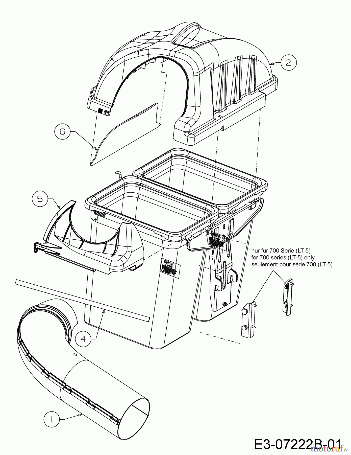  MTD Zubehör Zubehör Garten- und Rasentraktoren Grasfangvorrichtung für 900 Serie (NX-09) mit Mähwerk G (42