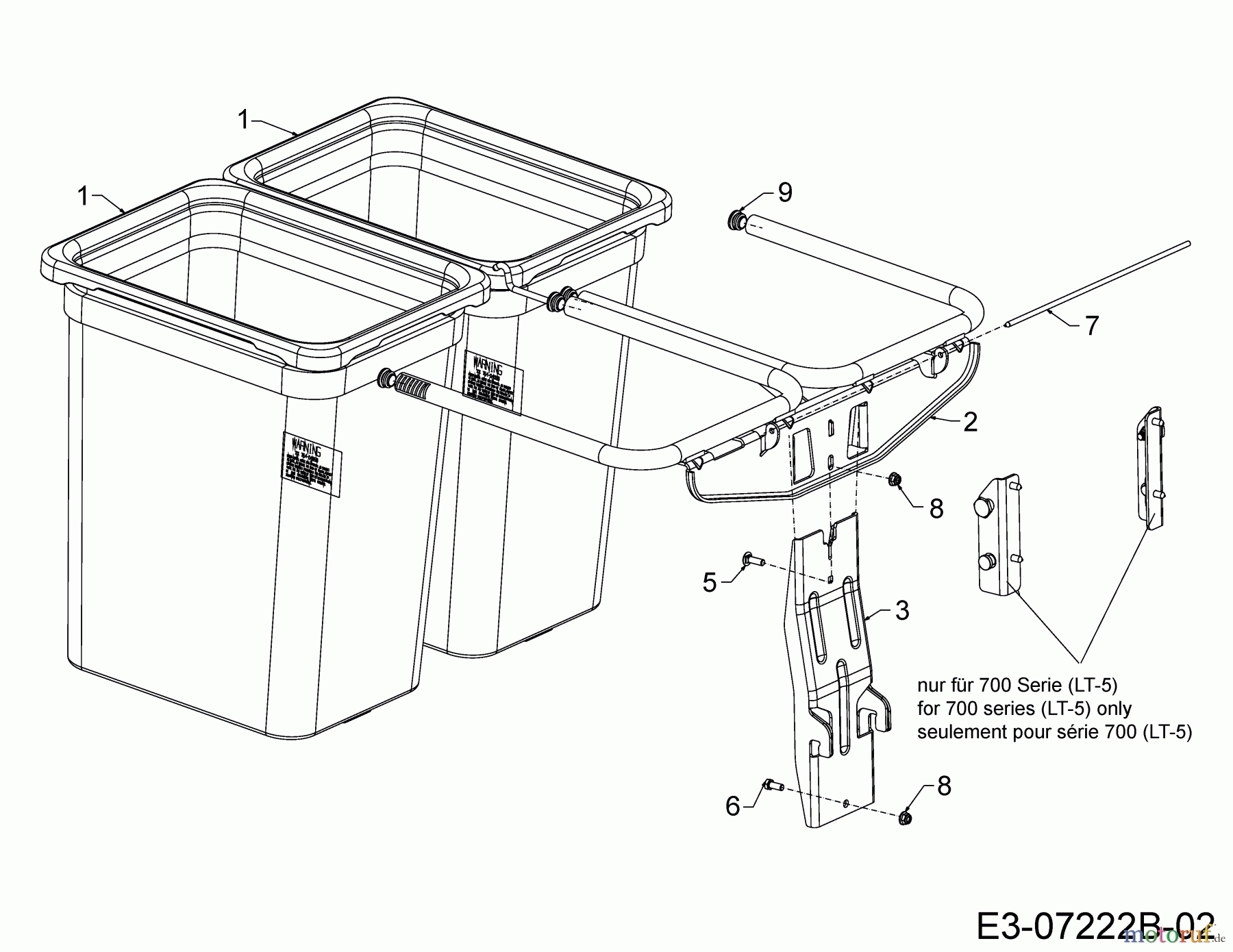 MTD Zubehör Zubehör Garten- und Rasentraktoren Grasfangvorrichtung für 900 Serie (NX-09) mit Mähwerk G (42