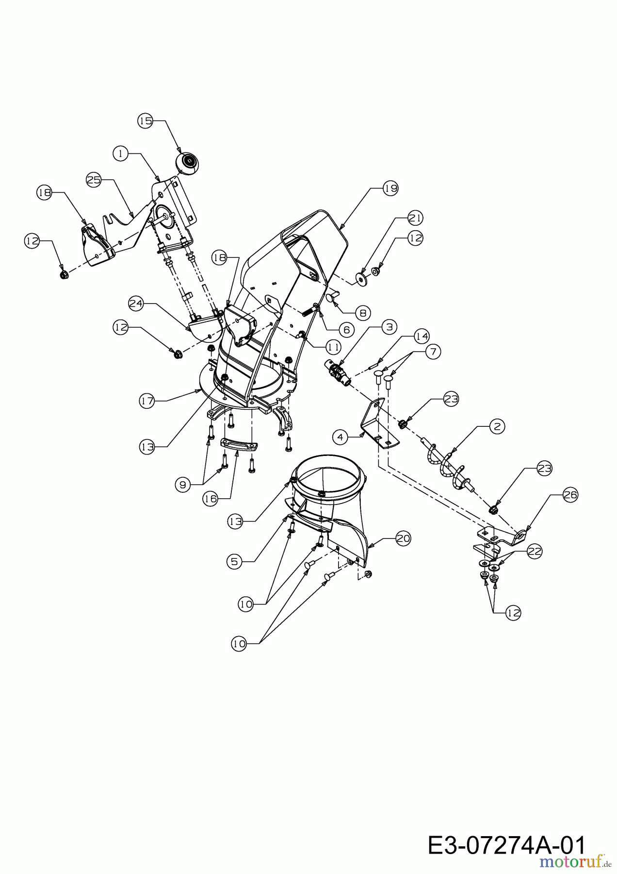 MTD Zubehör Zubehör Garten- und Rasentraktoren Schneefräsen für 700 Serie (LT-5) OEM-190-032 (2017) Auswurfschacht