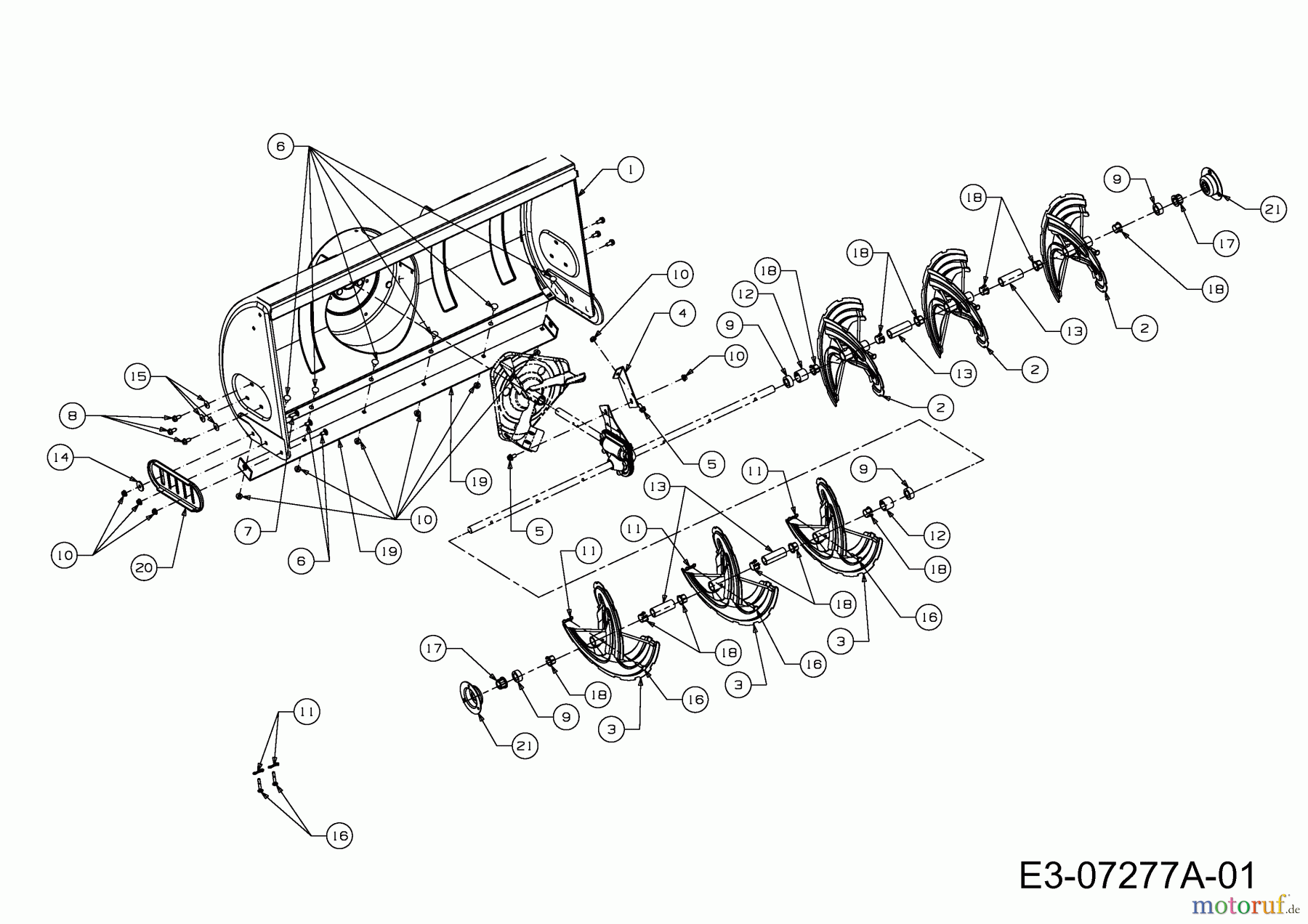 MTD Zubehör Zubehör Garten- und Rasentraktoren Schneefräsen für 700 Serie (LT-5) OEM-190-032 (2013) Fräsgehäuse