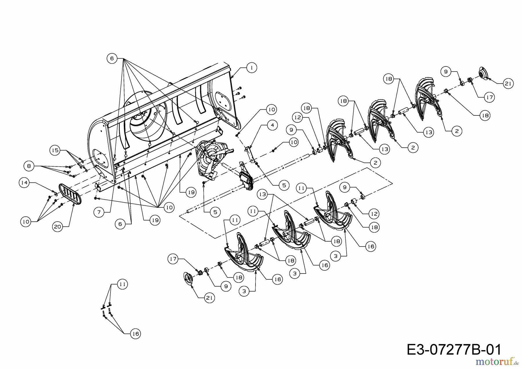 MTD Zubehör Zubehör Garten- und Rasentraktoren Schneefräsen für 700 Serie (LT-5) OEM-190-032 (2017) Fräsgehäuse
