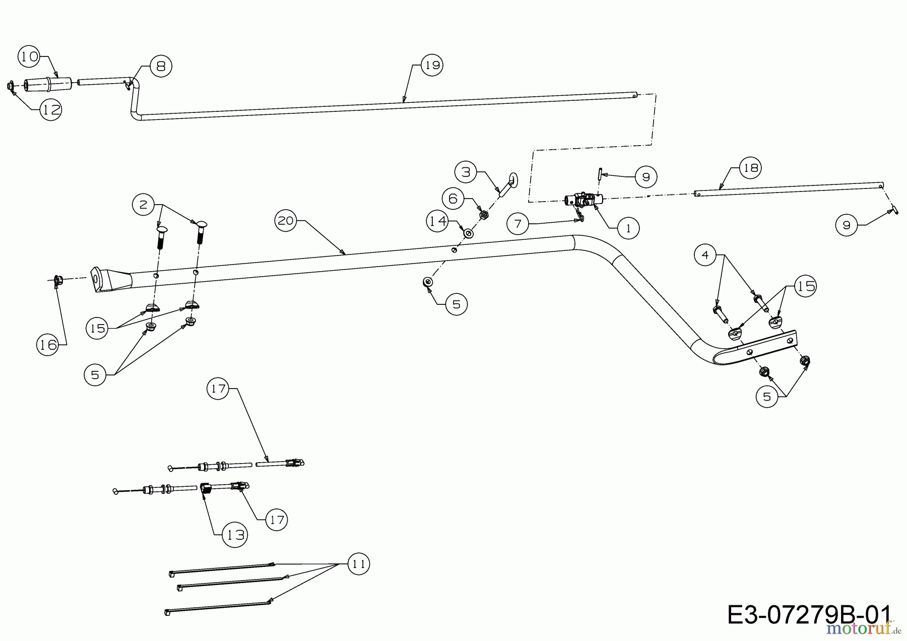 MTD Zubehör Zubehör Garten- und Rasentraktoren Schneefräsen für 500 Serie OEM-190-032 (2017) Bowdenzüge, Kurbel