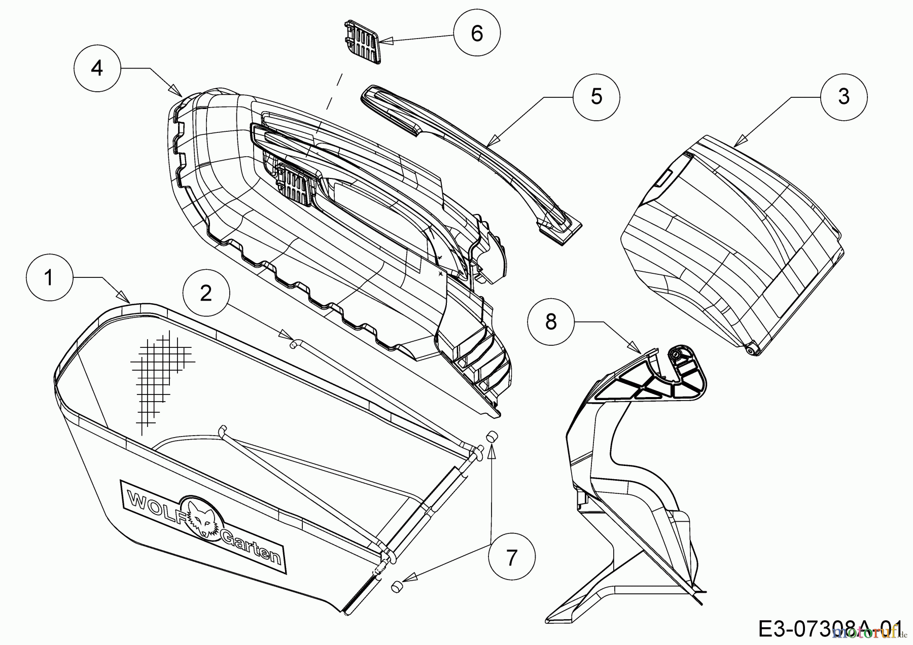 WOLF-Garten Expert Motormäher Expert 46 B 11A-K15E650 (2013) Grasfangsack