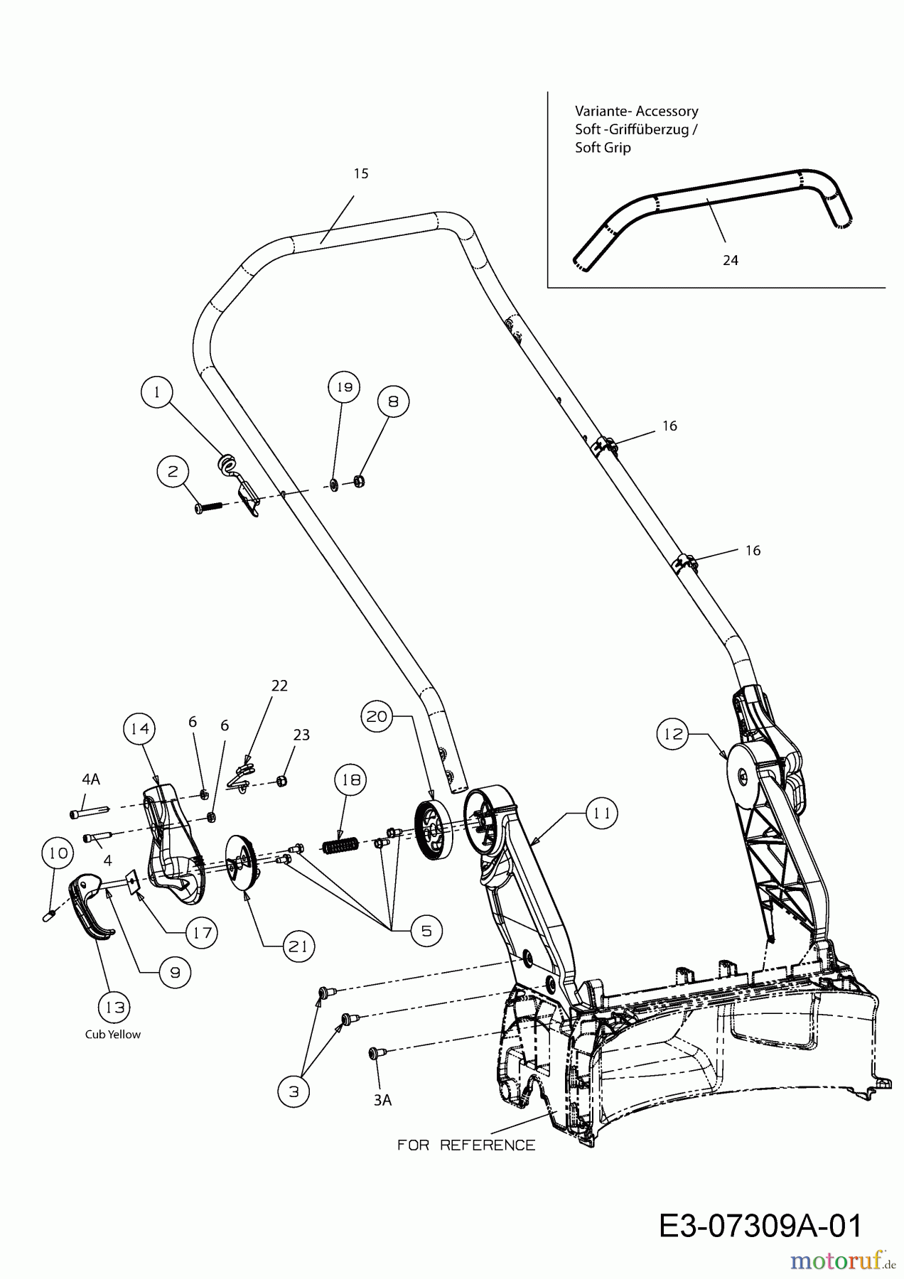 Cub Cadet Motormäher mit Antrieb CC 46 SPB V 12AVK15E603 (2013) Holm, bis 19.03.2013