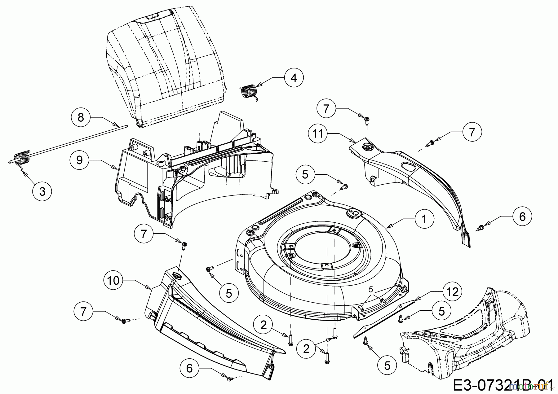 Cub Cadet Motormäher mit Antrieb CC 46 SPBV 12BVK15E603 (2014) Mähwerksgehäuse