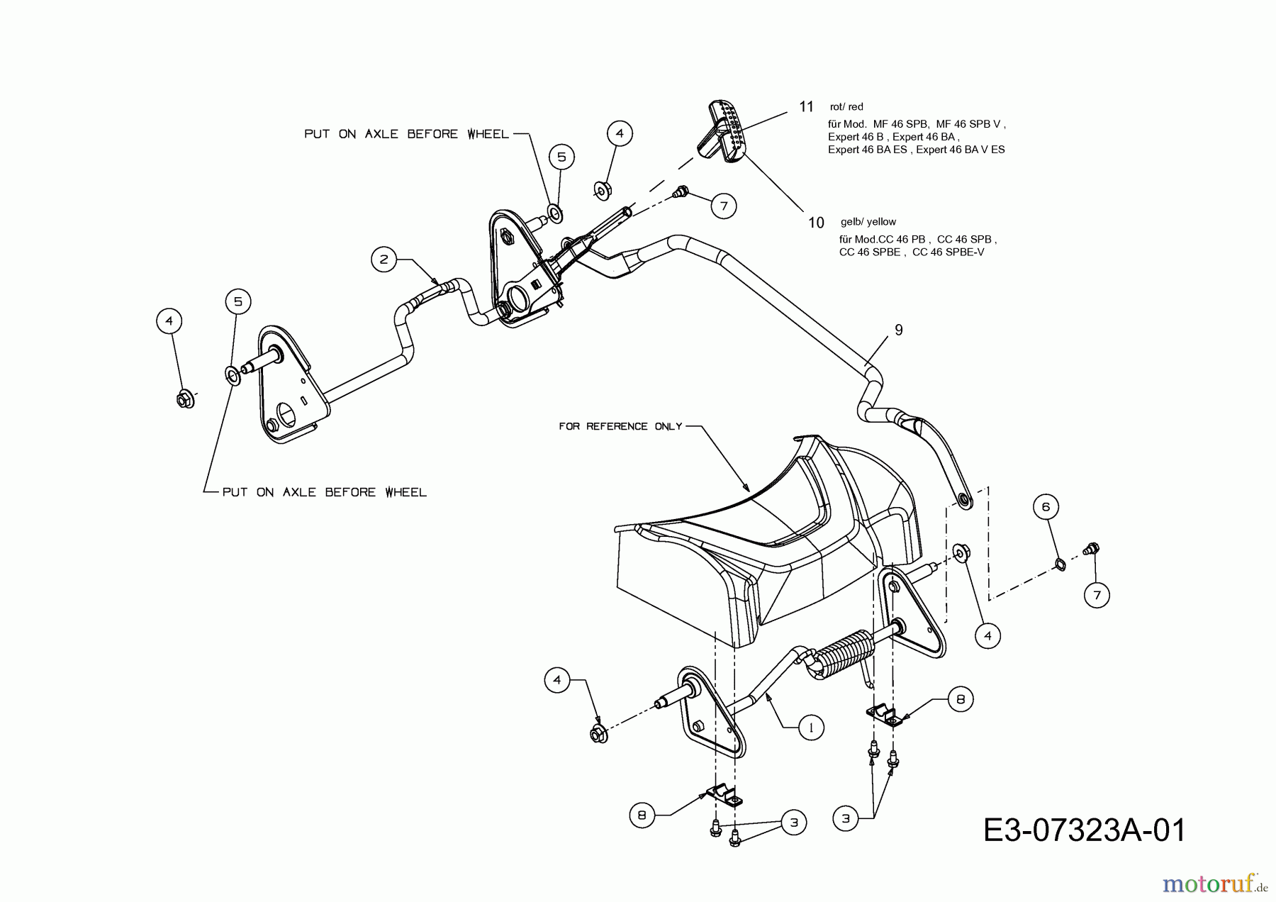 Wolf-Garten Motormäher mit Antrieb Expert 46 BAVES 12AGK18Z650 (2013) Schnitthöhenverstellung