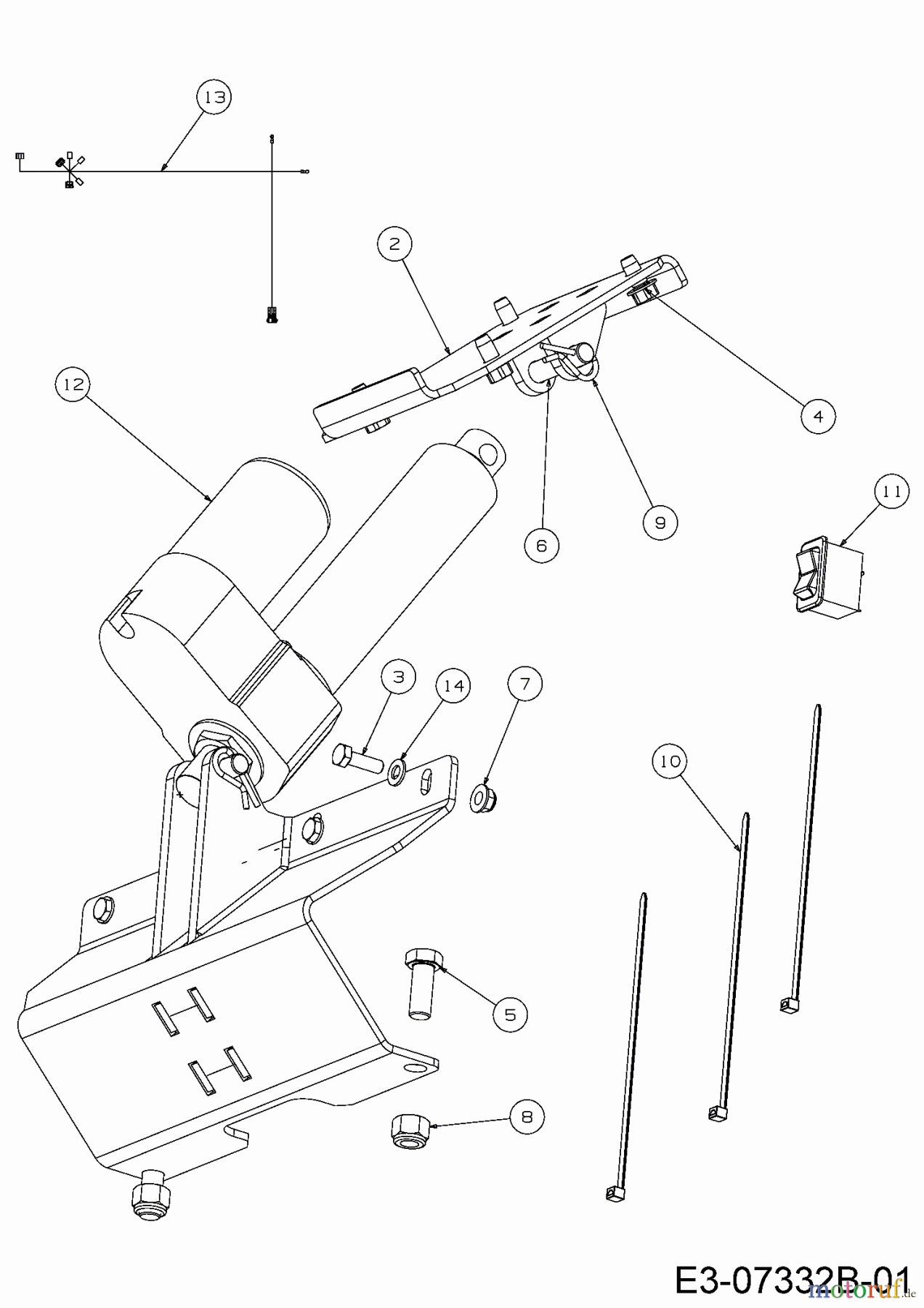 MTD Zubehör Zubehör Utility Vehicle (4x2 und 4x4) Ladebrücke Elektrische Hebevorrichtung 39B-212-100 (2015) Grundgerät
