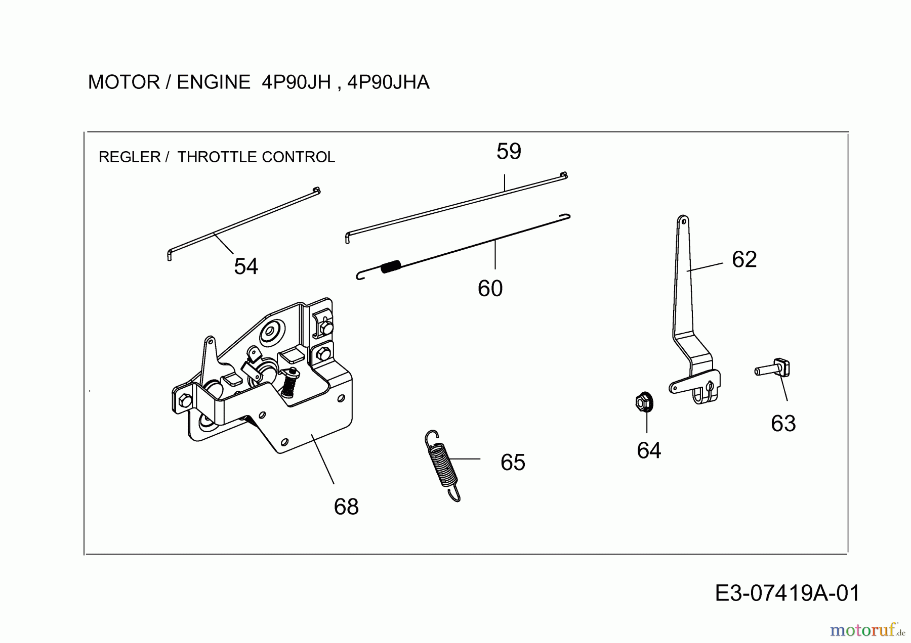 MTD-Motoren Vertikal 4P90JHA 752Z4P90JHA (2012) Reglergestänge
