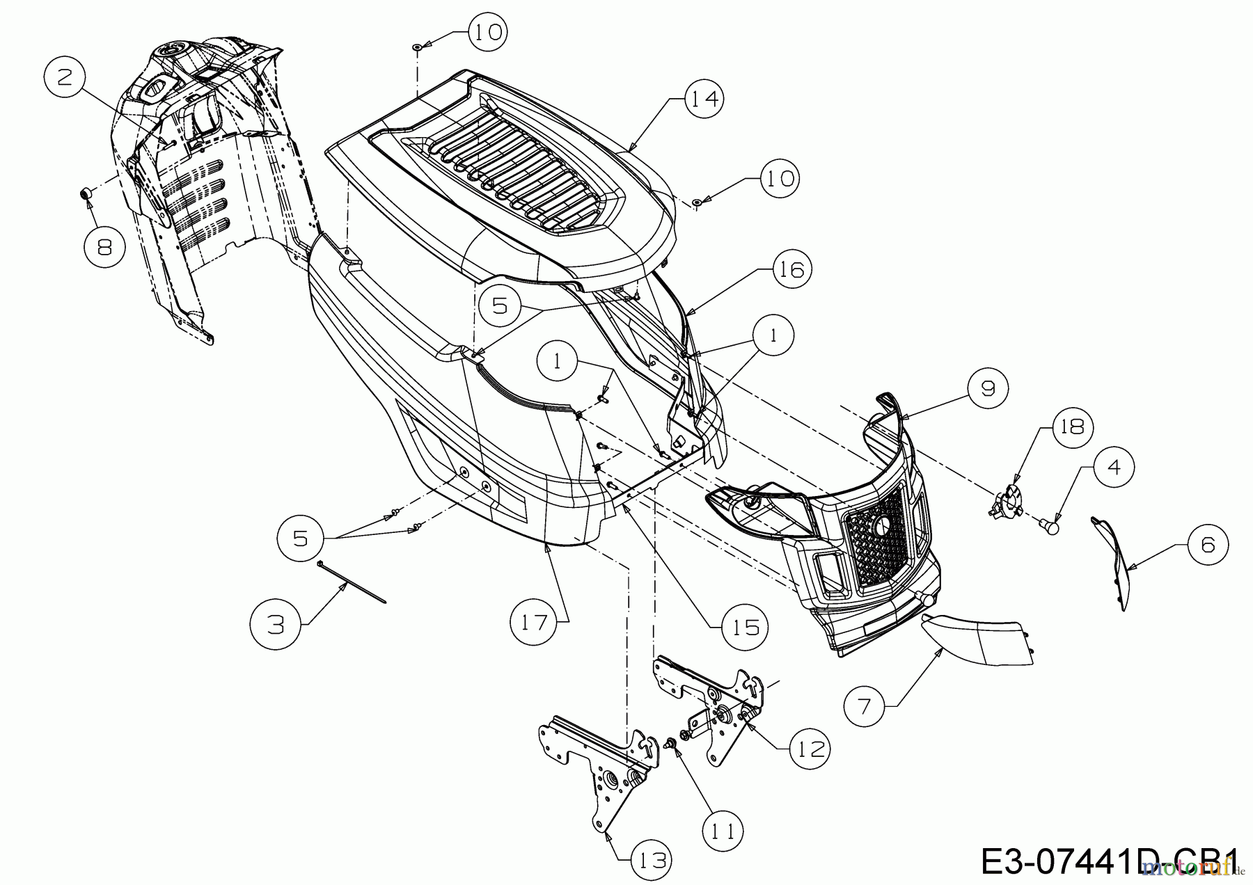 MTD Rasentraktoren DL 960 H 13H279KF677 (2018) Motorhaube K-Style