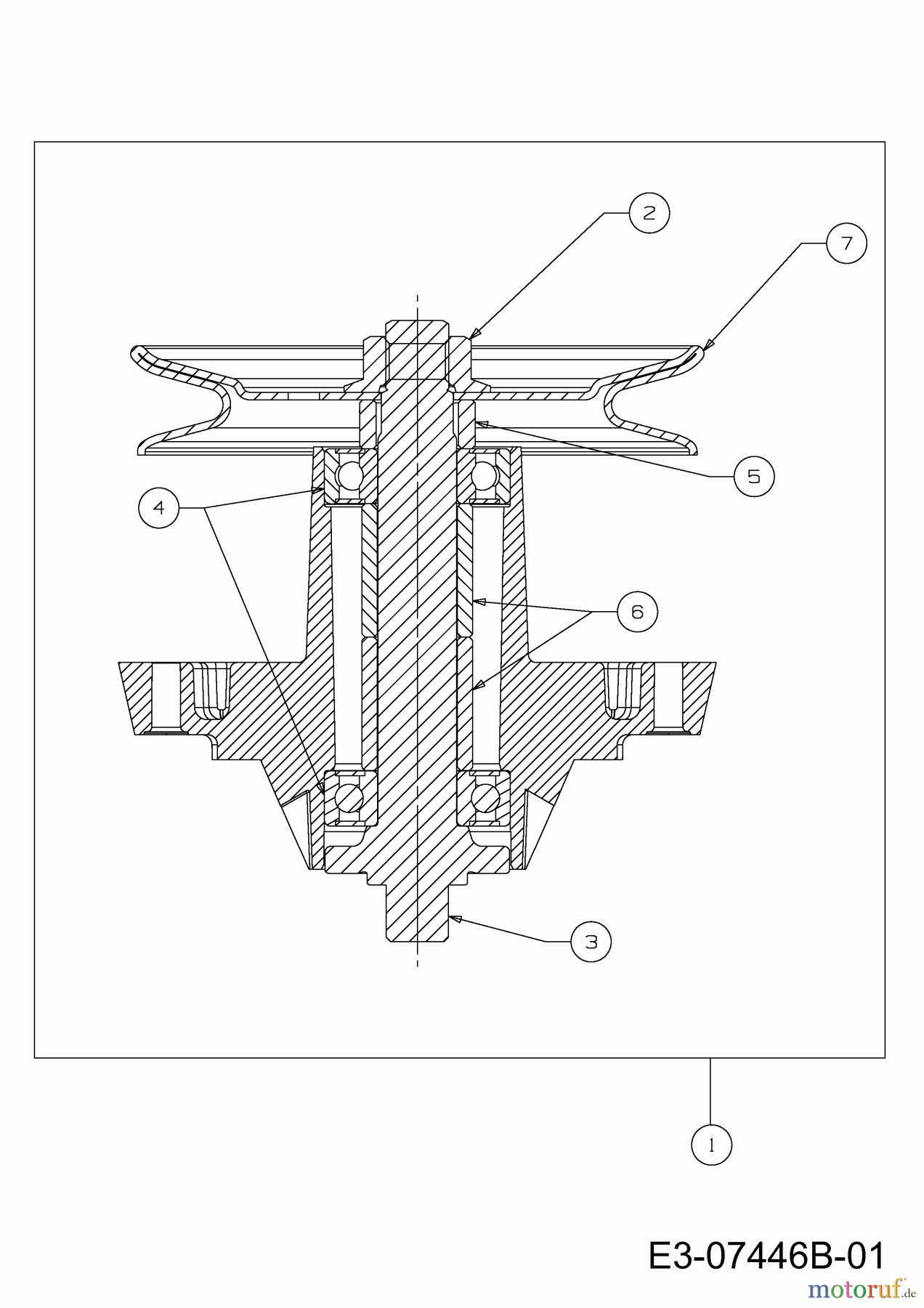 Wolf-Garten Rasentraktoren Select 96.130 T 13HH76RF650 (2014) Messerspindel 618-04474A