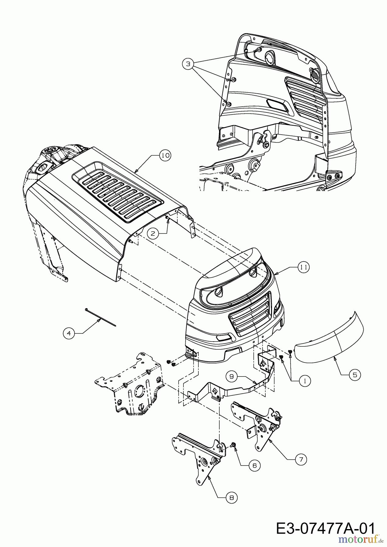 Power Garden Rasentraktoren PGR 76 13AH761C623 (2012) Motorhaube 1-Style