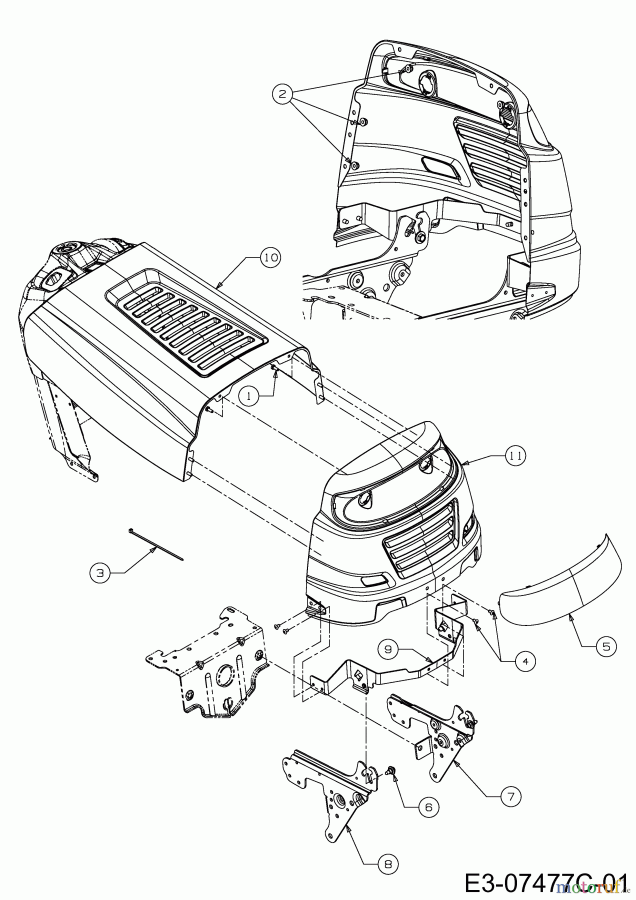 Mastercut Rasentraktoren Mastercut 92 13HH761E659 (2014) Motorhaube 1-Style