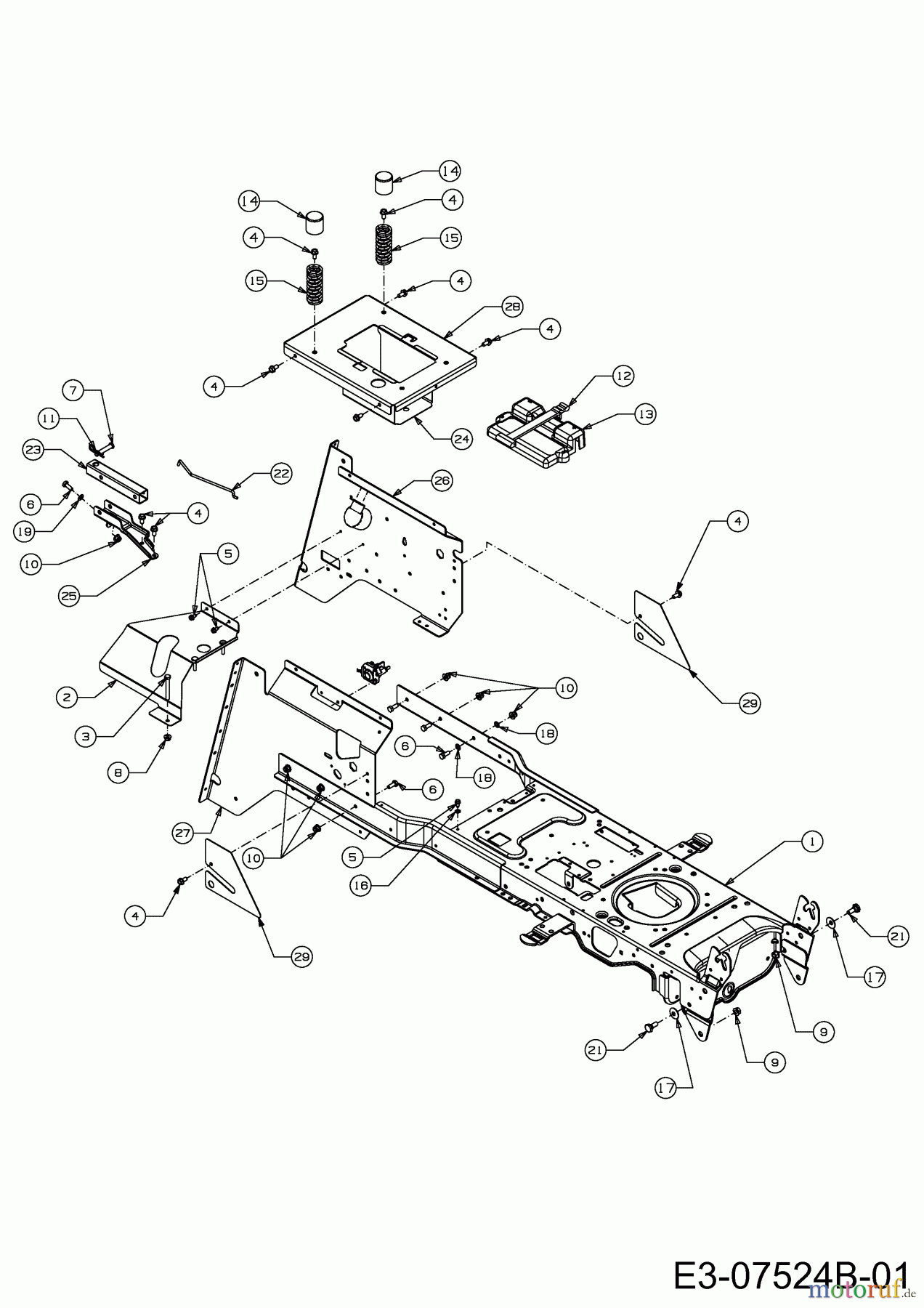 Okay Rasentraktoren Master Cut 105-15/200 H 13HU99KN675 (2015) Anhängekupplung hinten, Rahmen