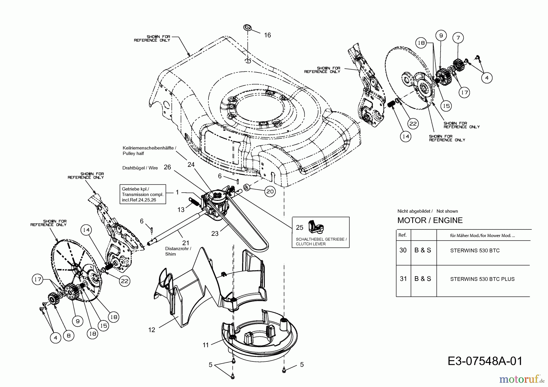 Sterwins Motormäher mit Antrieb 530 BTC 12B-868F638 (2012) Getriebe, Motor