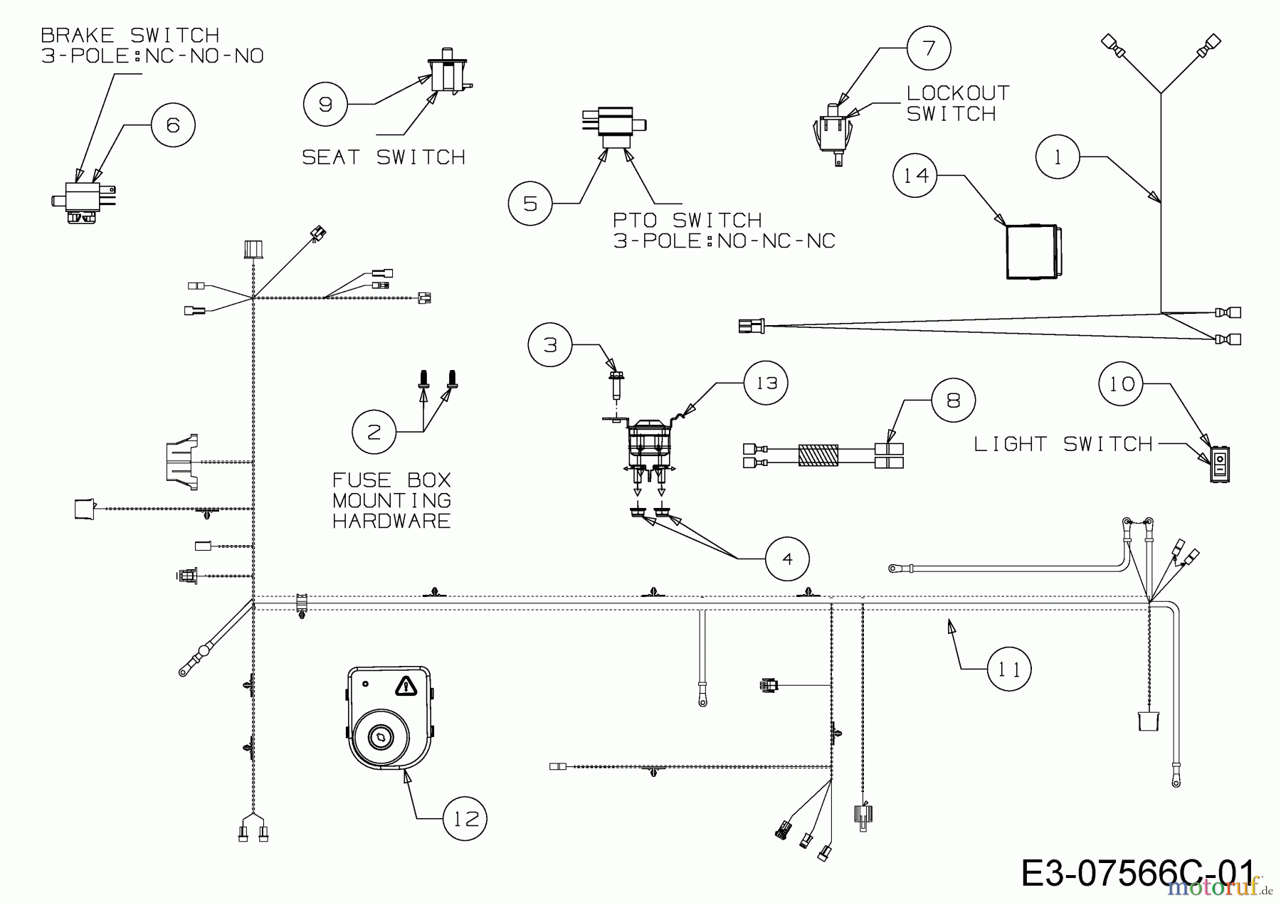 WOLF-Garten Expert Rasentraktoren Expert 92.160 H 13HG91WE650 (2015) Elektroteile