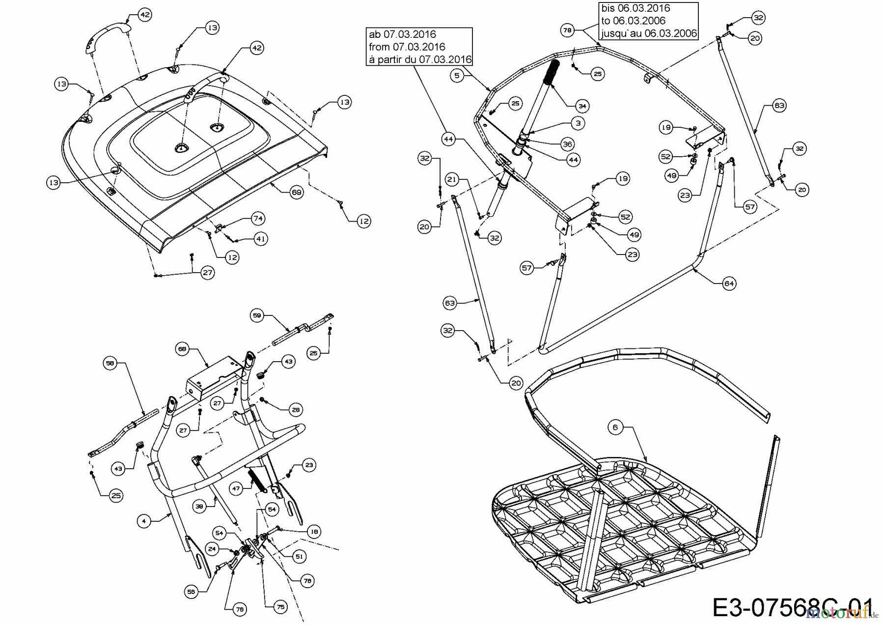 WOLF-Garten Expert Rasentraktoren Expert 105.220 H 13HU91WN650 (2016) Grasfangeinrichtung