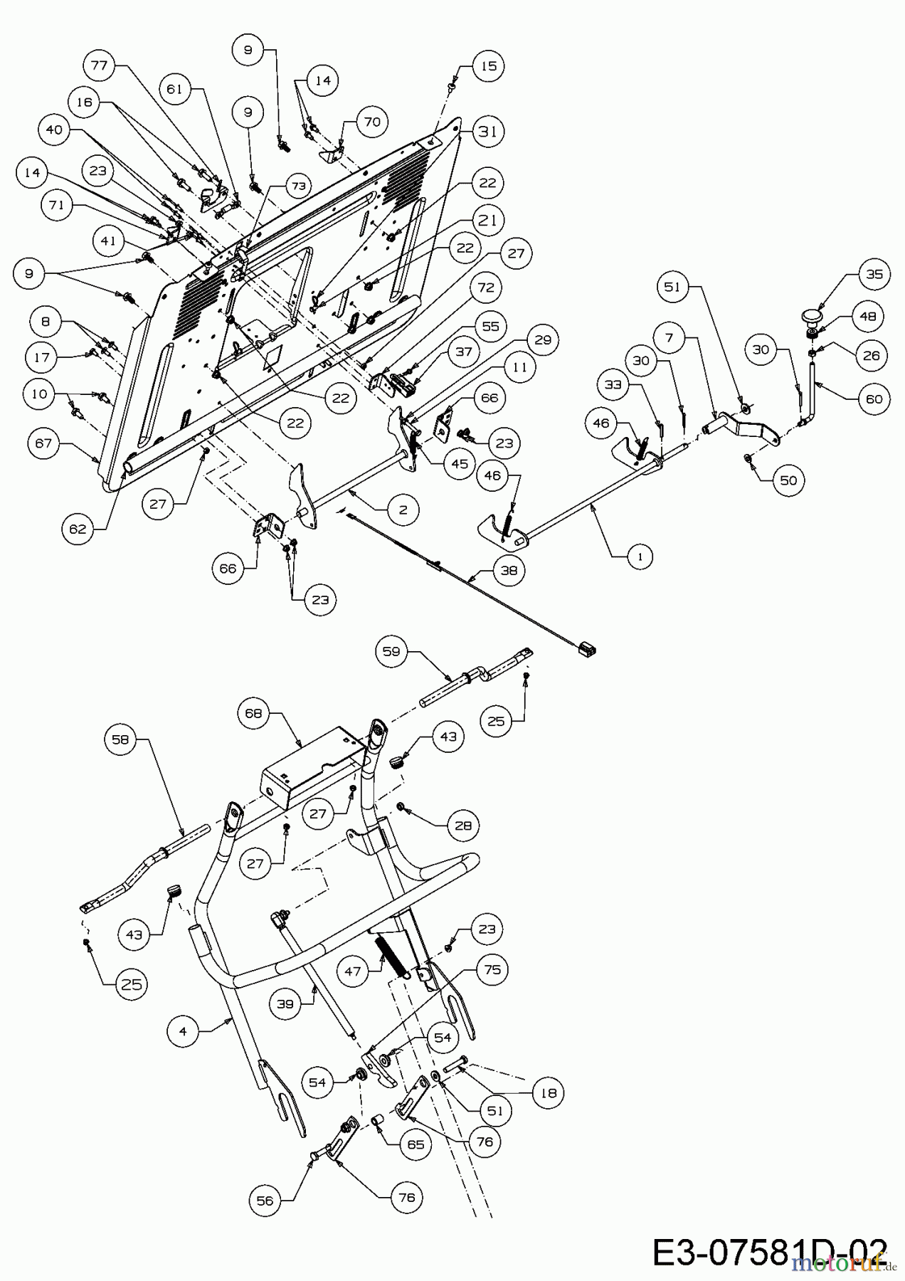 Cub Cadet Rasentraktoren CC 1023 HNK 13HQ91AN330 (2016) Aushebung Grasfangsack, Heckplatte