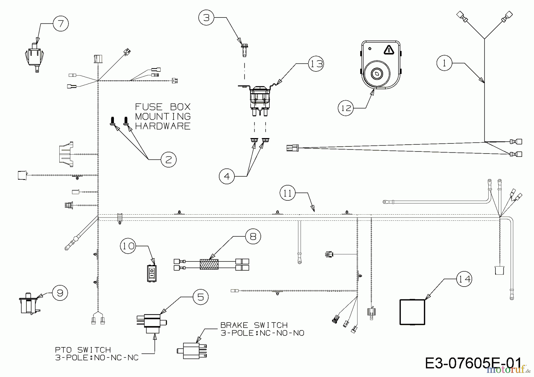 Massey Ferguson Rasentraktoren MF 36-16 RH 13HD99GE695 (2016) Elektroteile