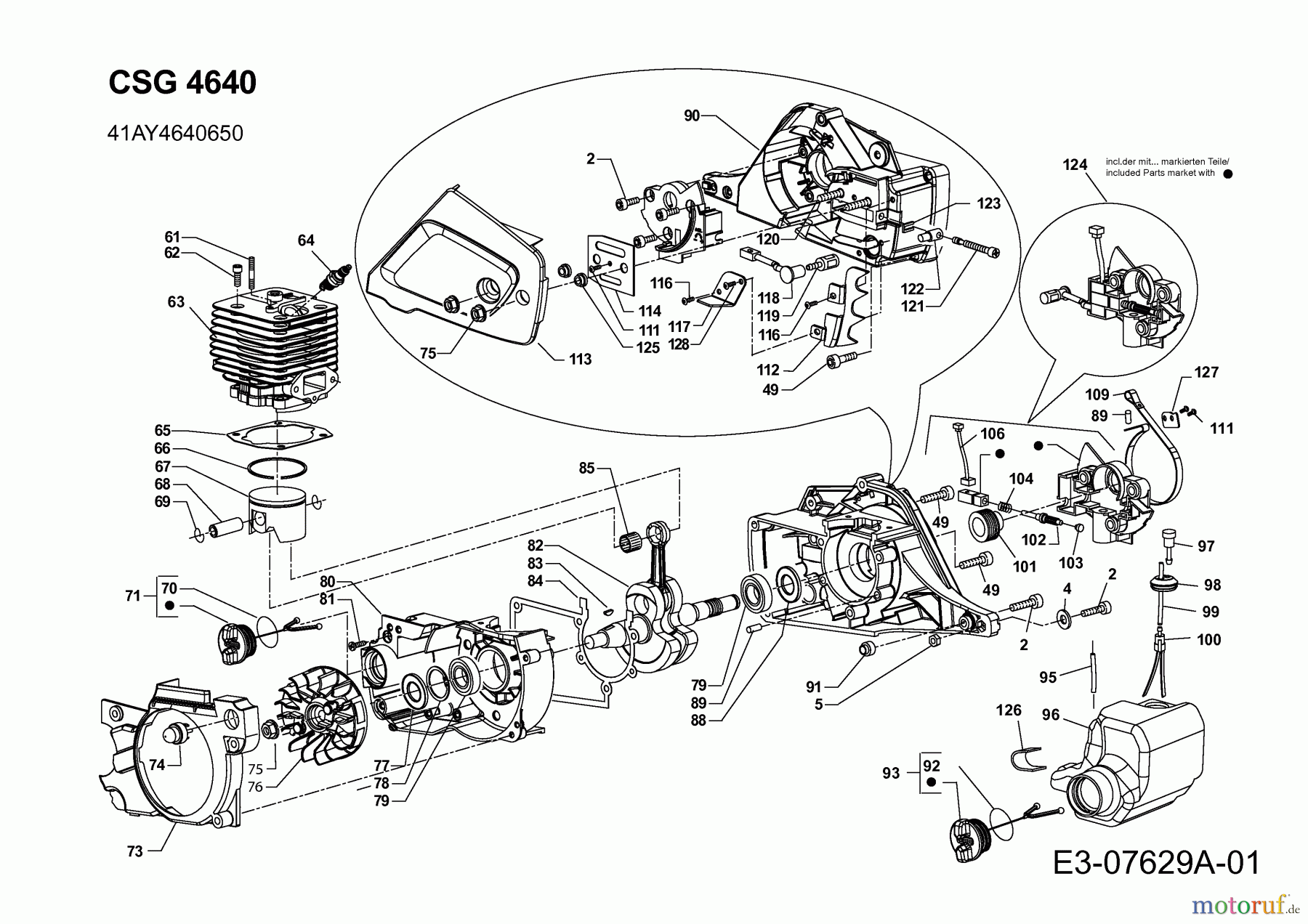 Wolf-Garten Motorkettensägen CSG 4640 41AY4640650 (2014) Motor