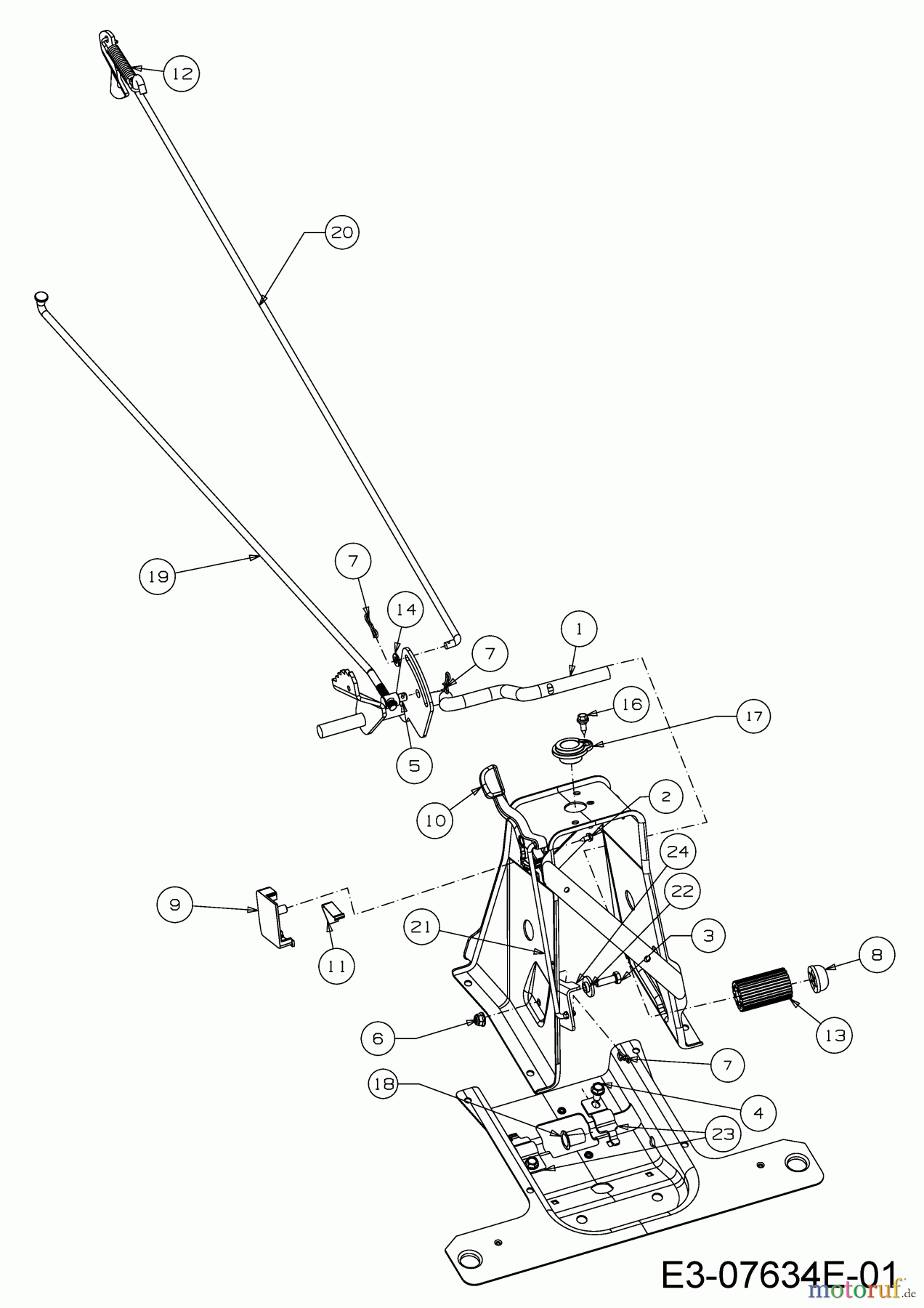 Wolf-Garten Rasentraktoren Scooter MF / RDE 60 M 13B326SC650F (2018) Bremsstange, Schaltstange, Pedal