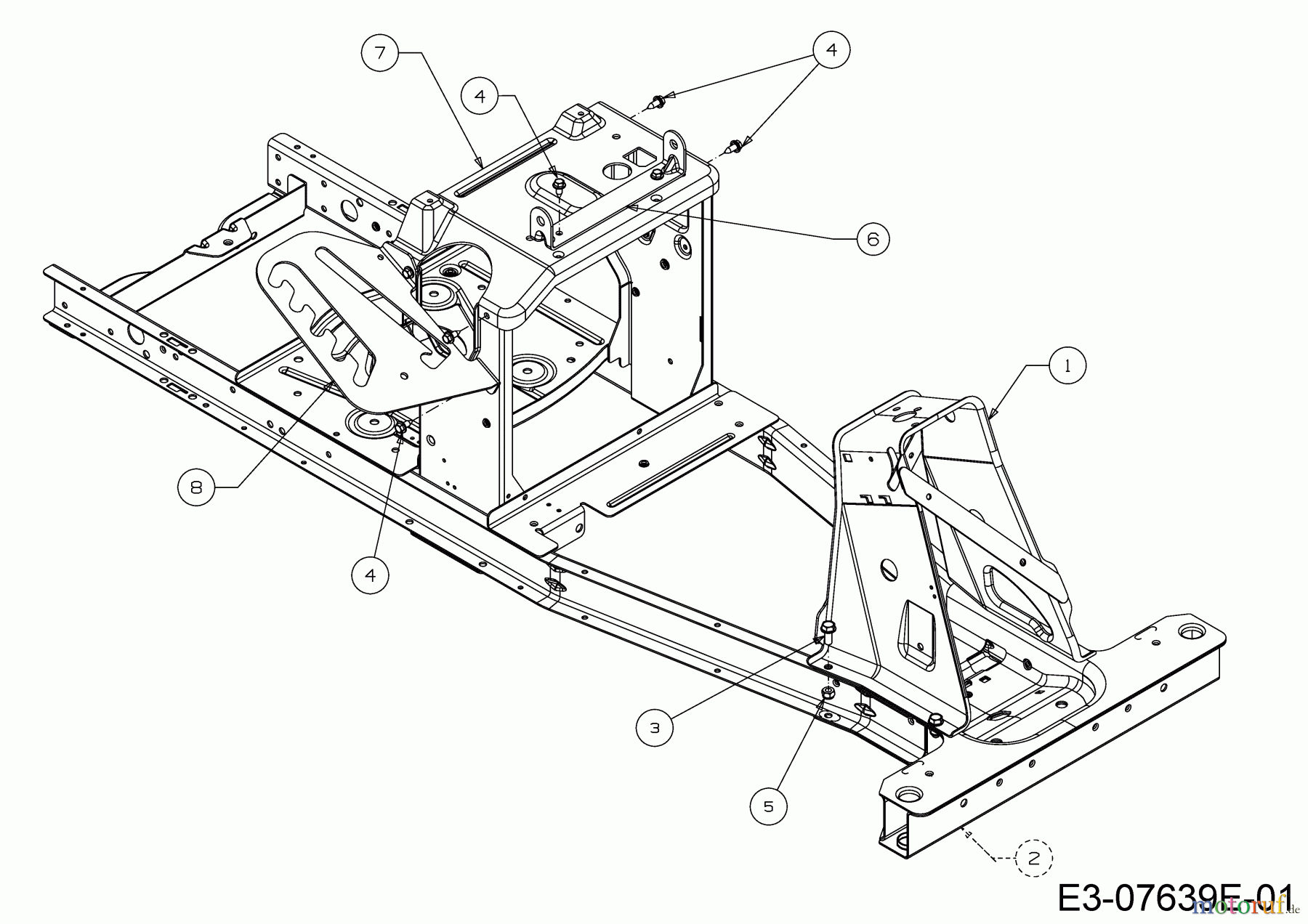  MTD Rasentraktoren Minirider 76 RDE 13A226SD600  (2018) Rahmen