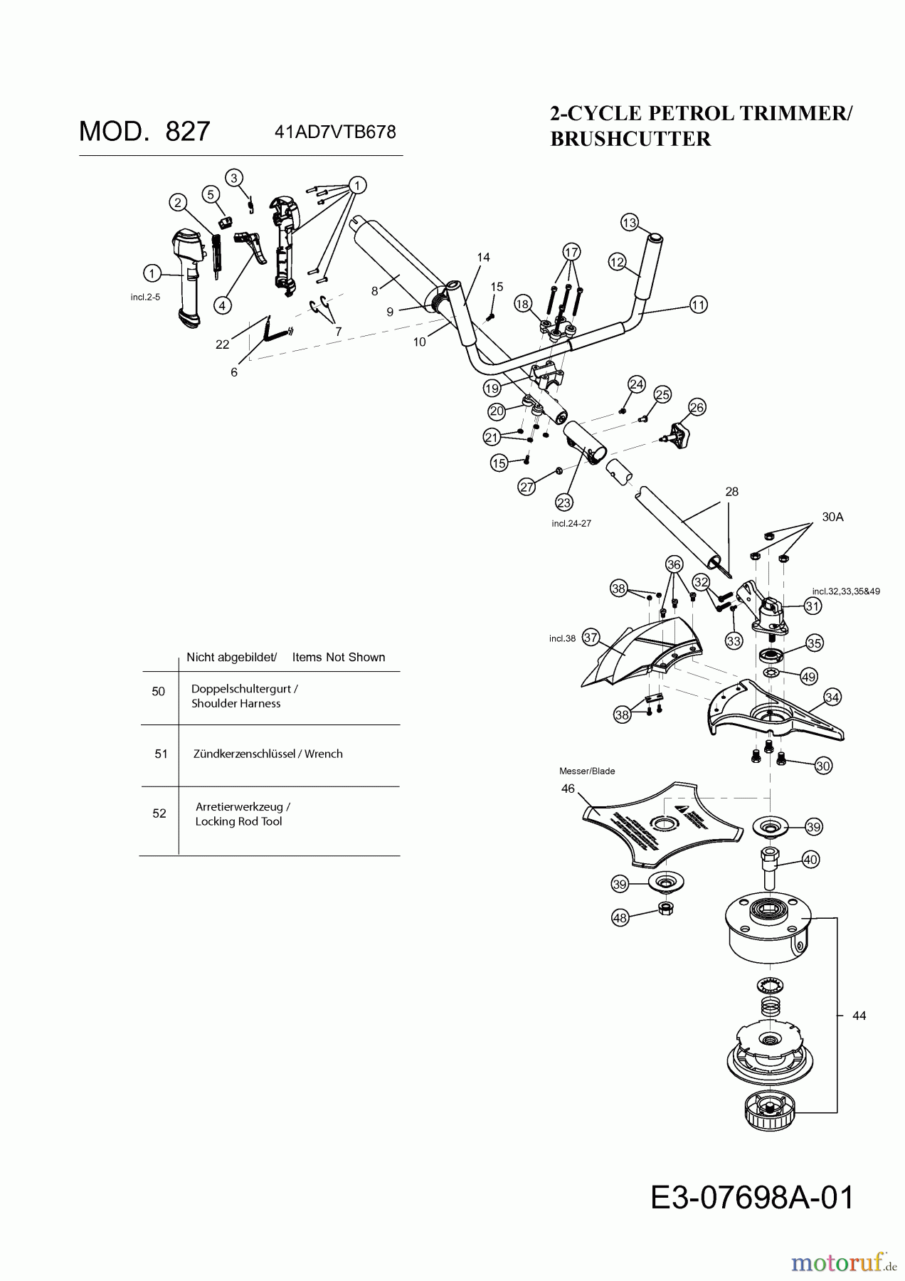 MTD Motorsensen 827 41AD7VTB678 (2013) Grundgerät