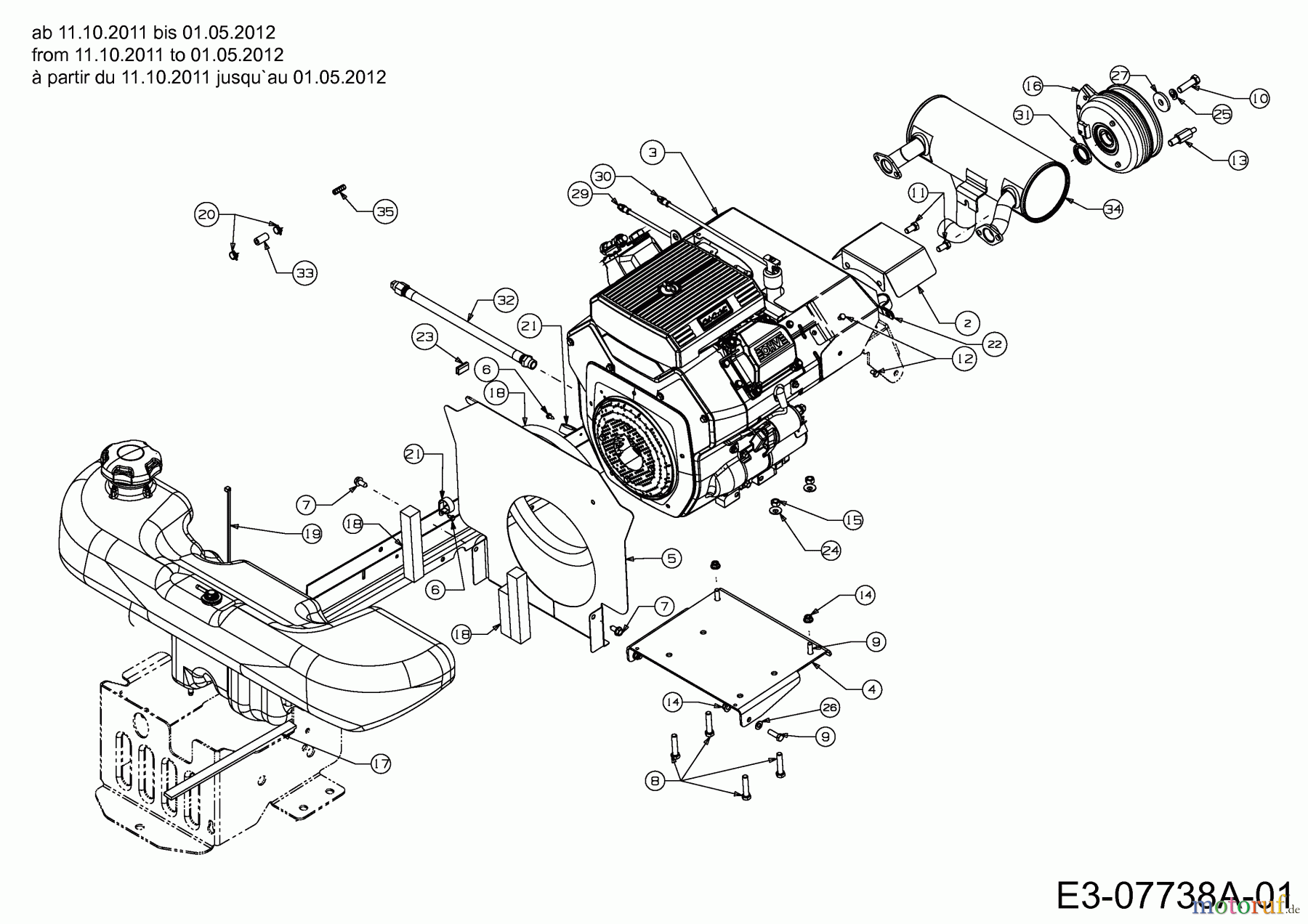  Cub Cadet Gartentraktoren GTX 2100 14A-3GE-603  (2012) Elektromagnetkupplung, Motorzubehör ab 11.10.2011 bis 01.05.2012