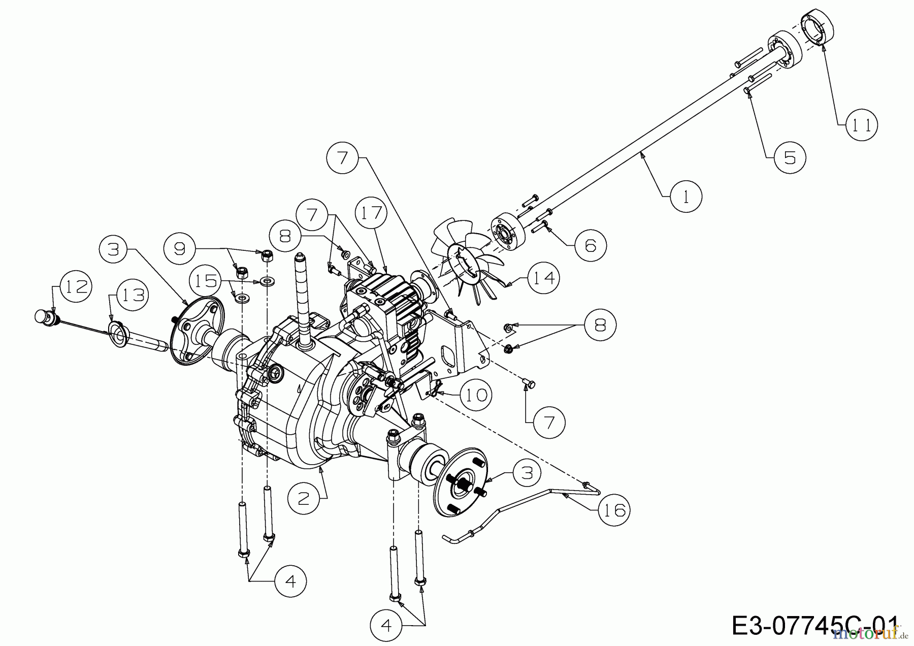  Cub Cadet Gartentraktoren GTX 2100 14A-3GE-603  (2015) Hinterachse, Kardanwelle