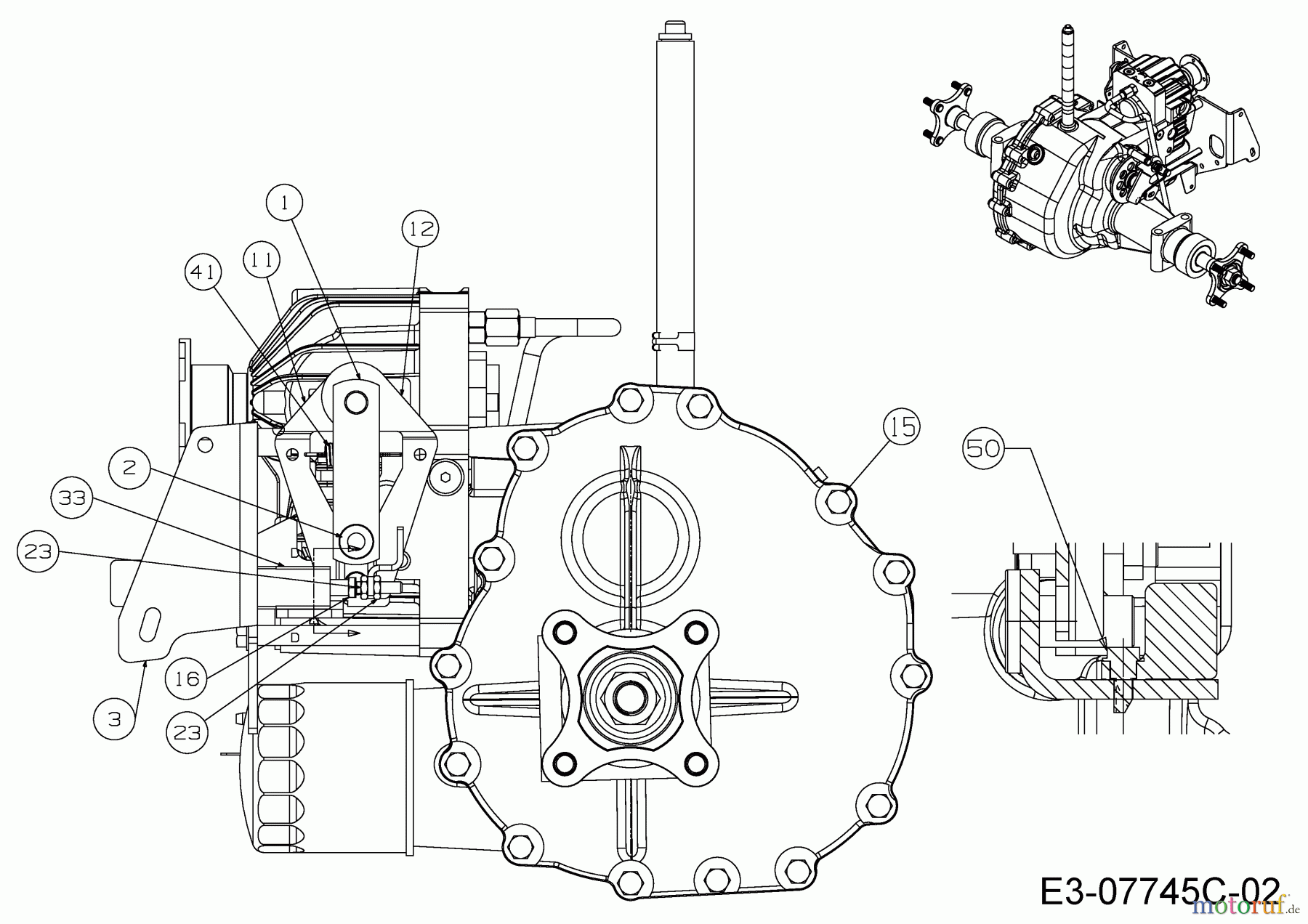  Cub Cadet Gartentraktoren GTX 2100 14A-3GE-603  (2015) Getrieberegelung
