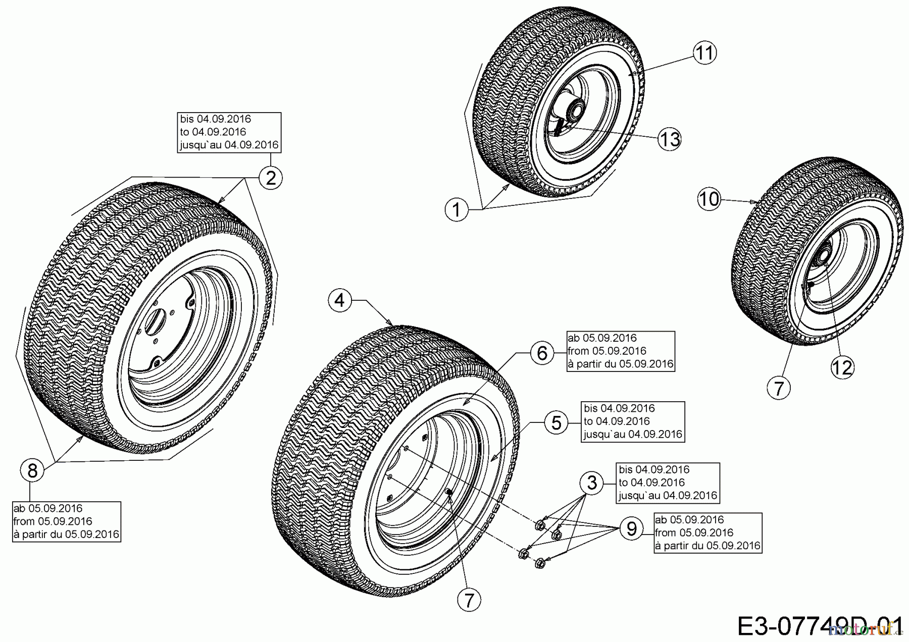 Cub Cadet Gartentraktoren GTX 2100 14A-3GE-603 (2016) Räder 16x6.5 + 23x10.5