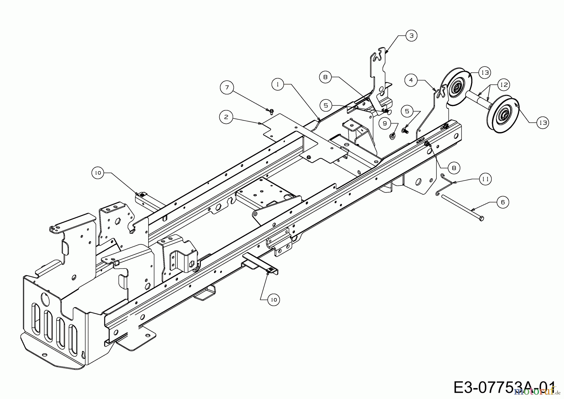 Cub Cadet Gartentraktoren GTX 2100 14A-3GE-603 (2013) Umlenkung Keilriemen Mähwerk
