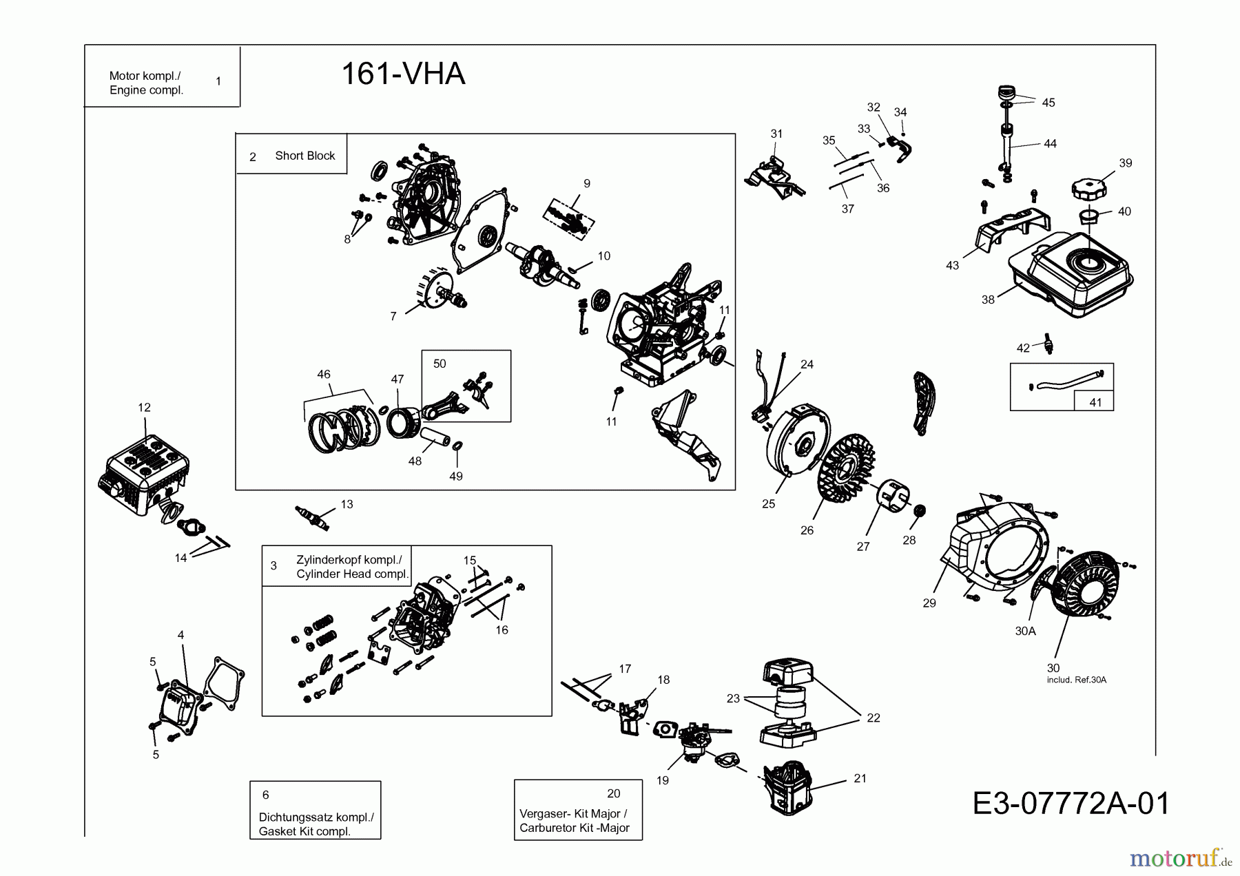 MTD-Motoren MTD horizontal 161-VHA 752Z161-VHA (2012) Motor
