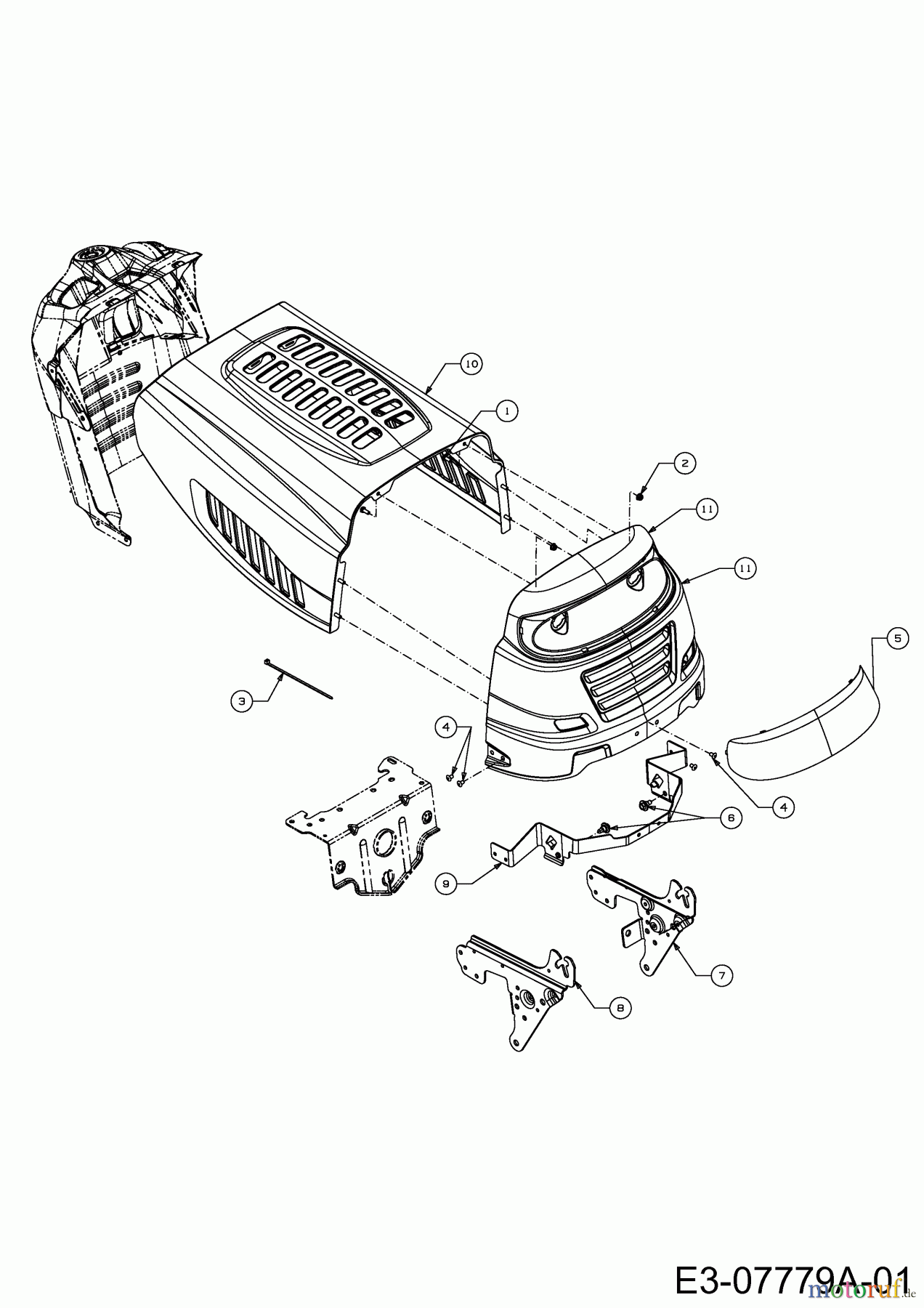  MTD Rasentraktoren 14 P-96 SD 13C2765F635  (2012) Motorhaube 5-Style