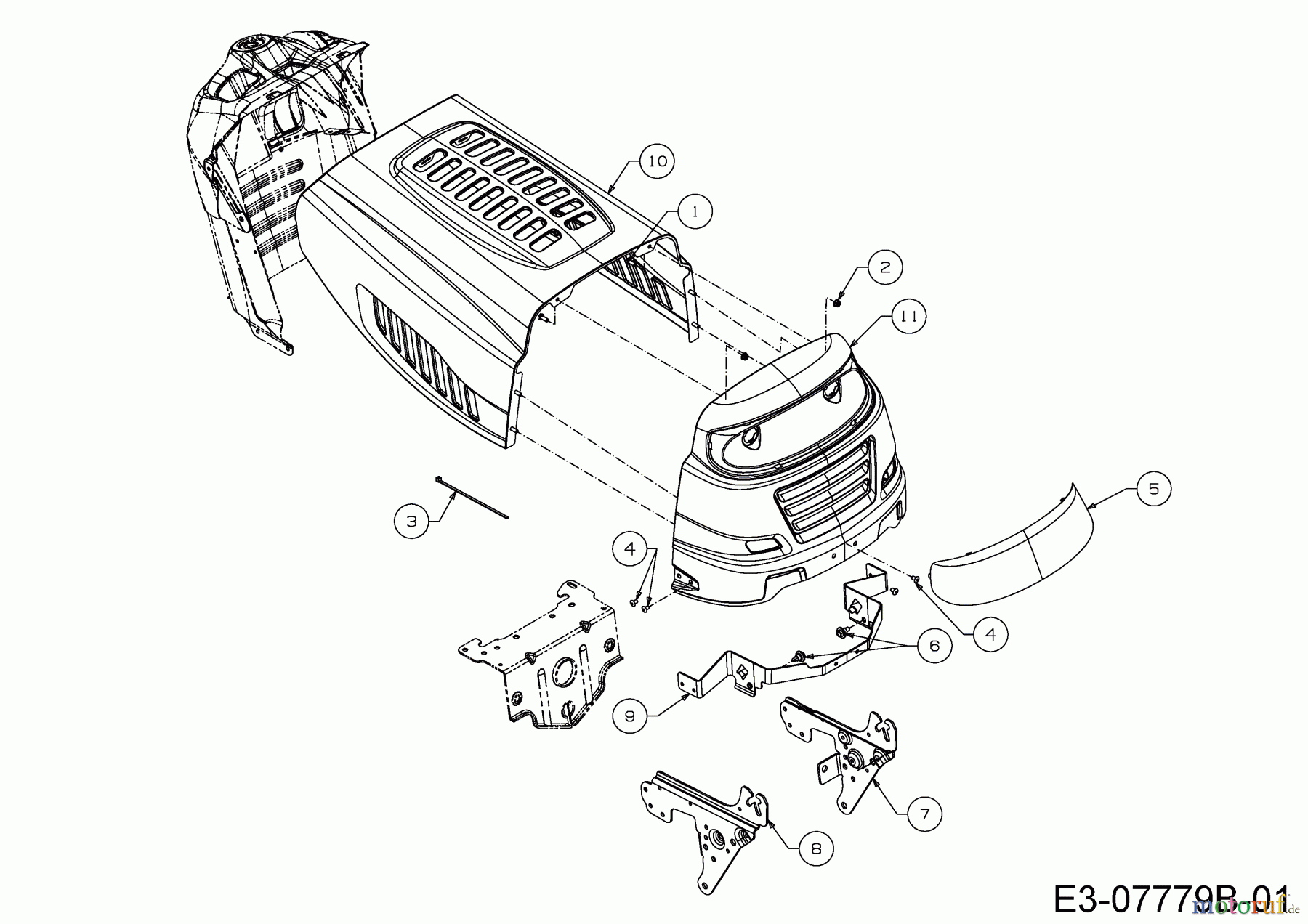 Guem Rasentraktoren GF 140 13H2765F607 (2015) Motorhaube 5-Style