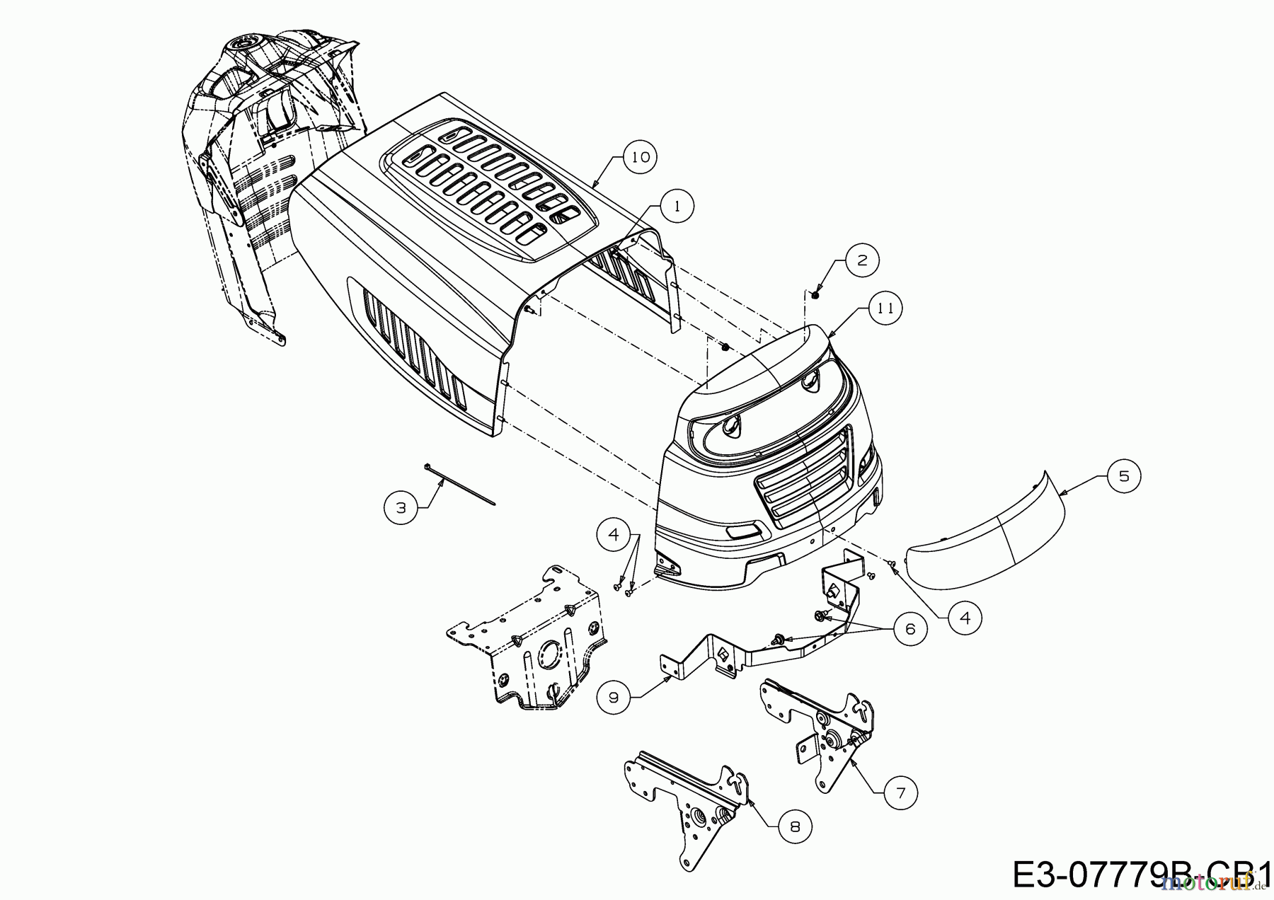  MTD Rasentraktoren DL 96 T 13H2765F677  (2018) Motorhaube 5-Style