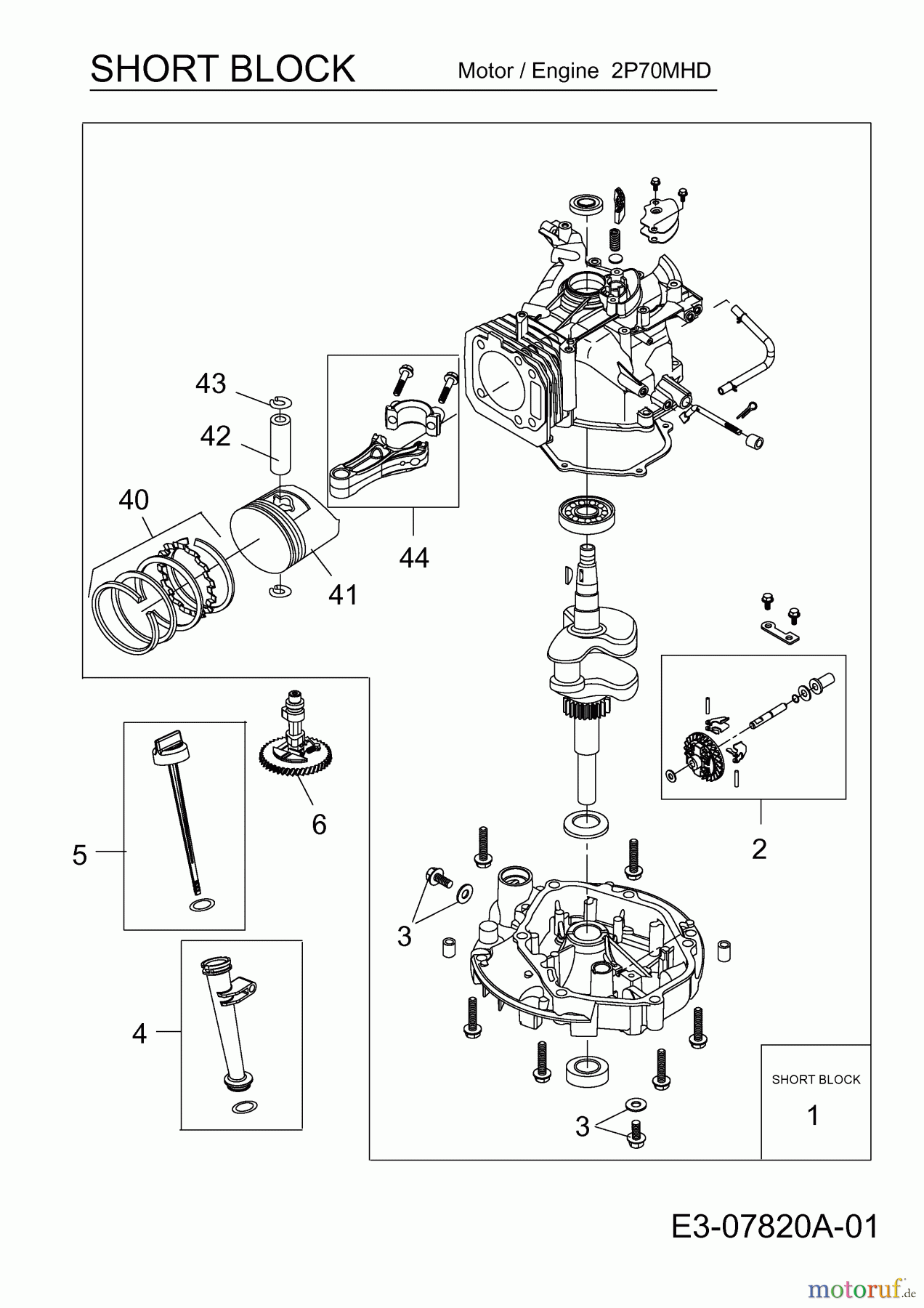MTD-Motoren Vertikal 2P70MHD 752Z2P70MHD (2015) Rumpfmotor