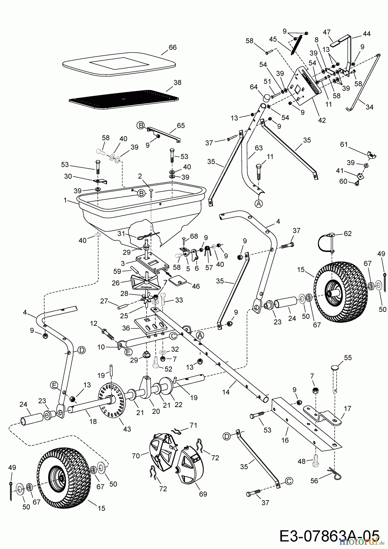 MTD Zubehör Zubehör Utility Vehicle (4x2 und 4x4) Streuer 45-03296-100 (196-542-000) 196-542-000 (2016) Grundgerät