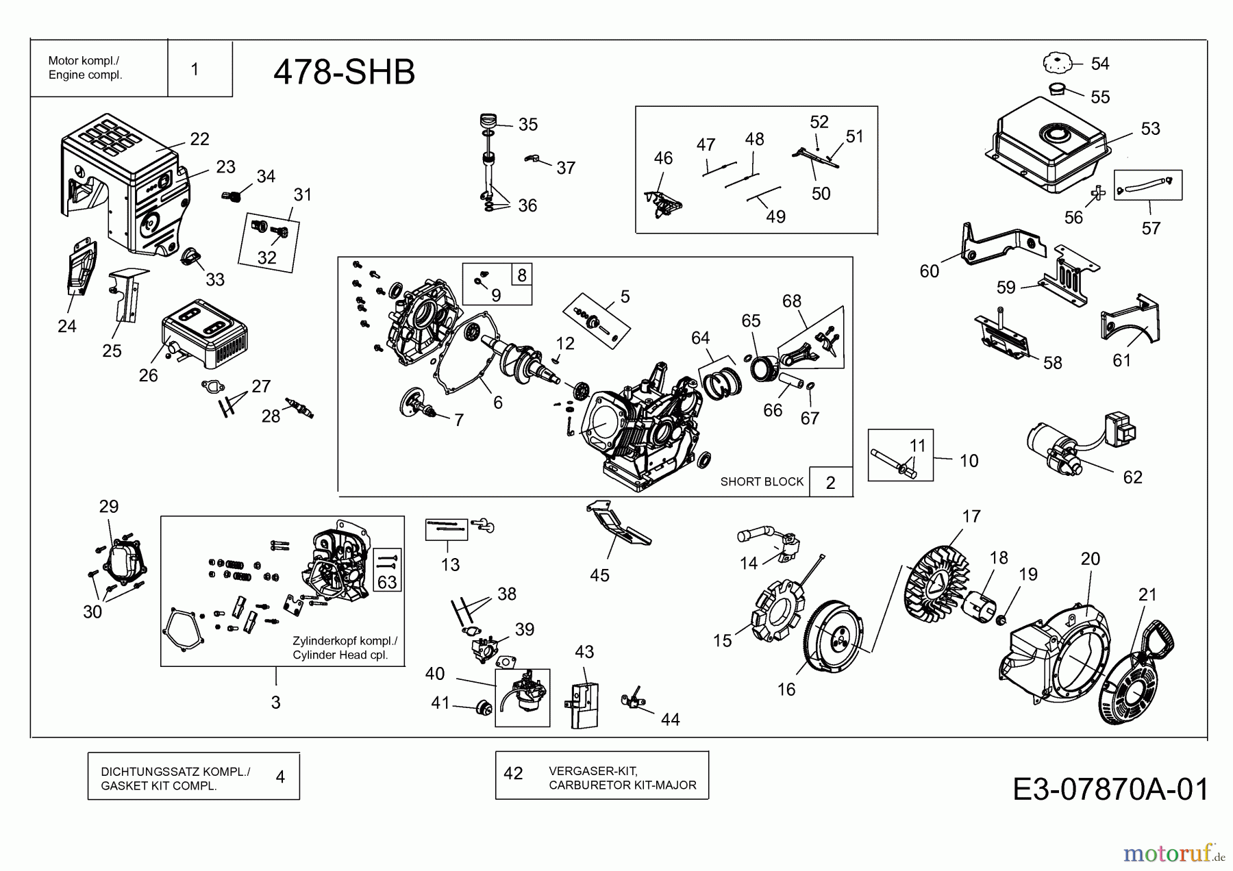 MTD-Motoren MTD horizontal 478-SHB 752Z478-SHB (2013) Motor