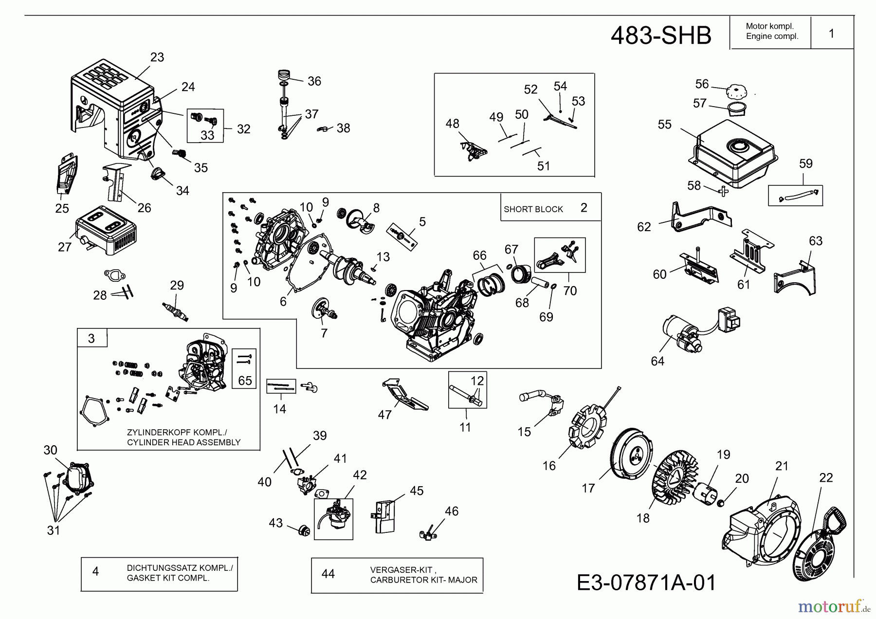 MTD-Motoren MTD horizontal 483-SHB 752Z483-SHB (2013) Motor