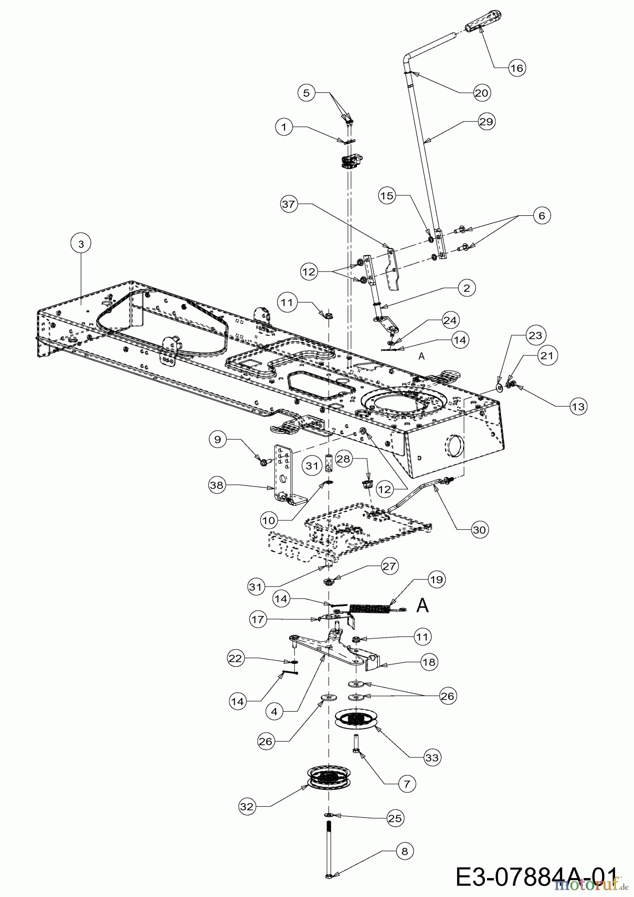 Gutbrod Rasentraktoren Sprint SLX 107 S 13AP606G690 (2000) Mähwerkseinschaltung