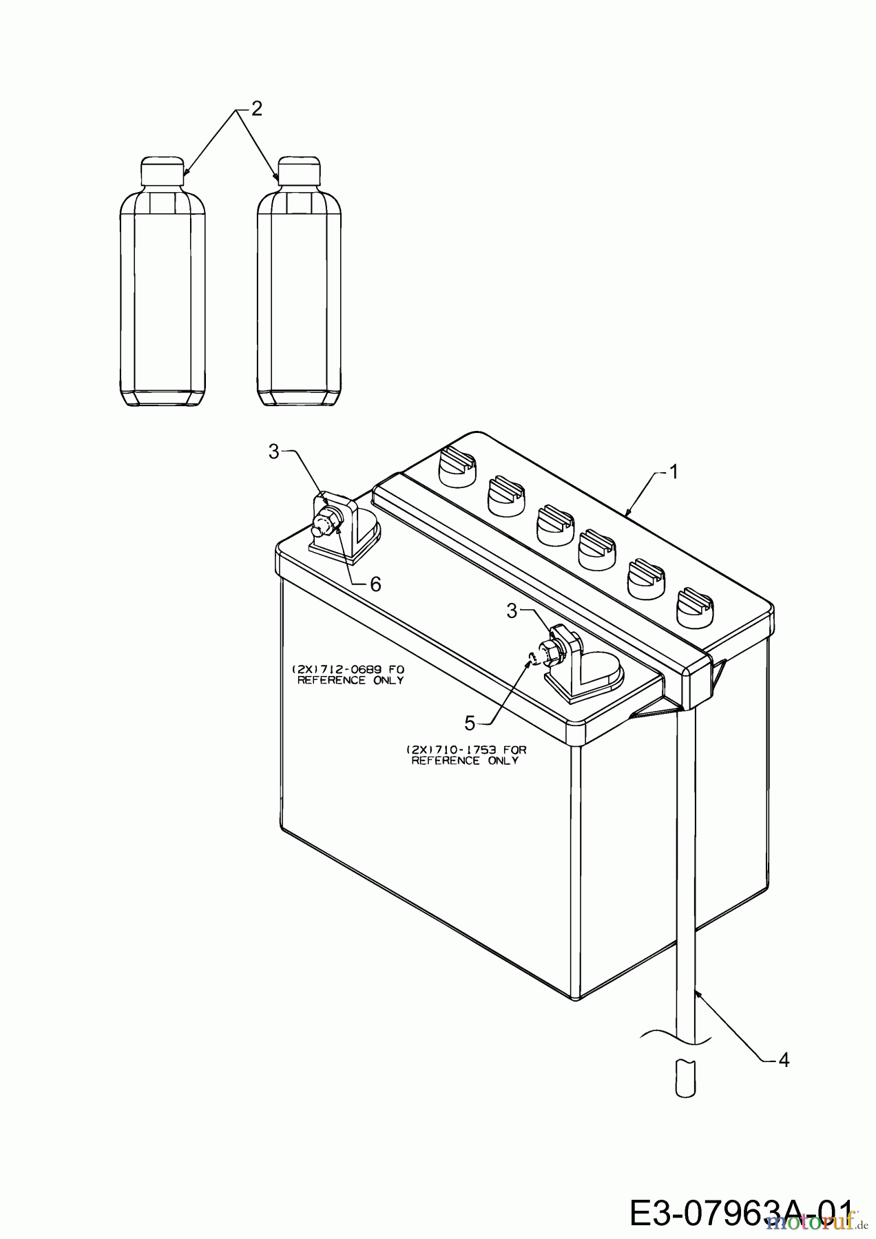 Sandrigarden Rasentraktoren TRPH 105/18 13BQ517N669 (2003) Batterie