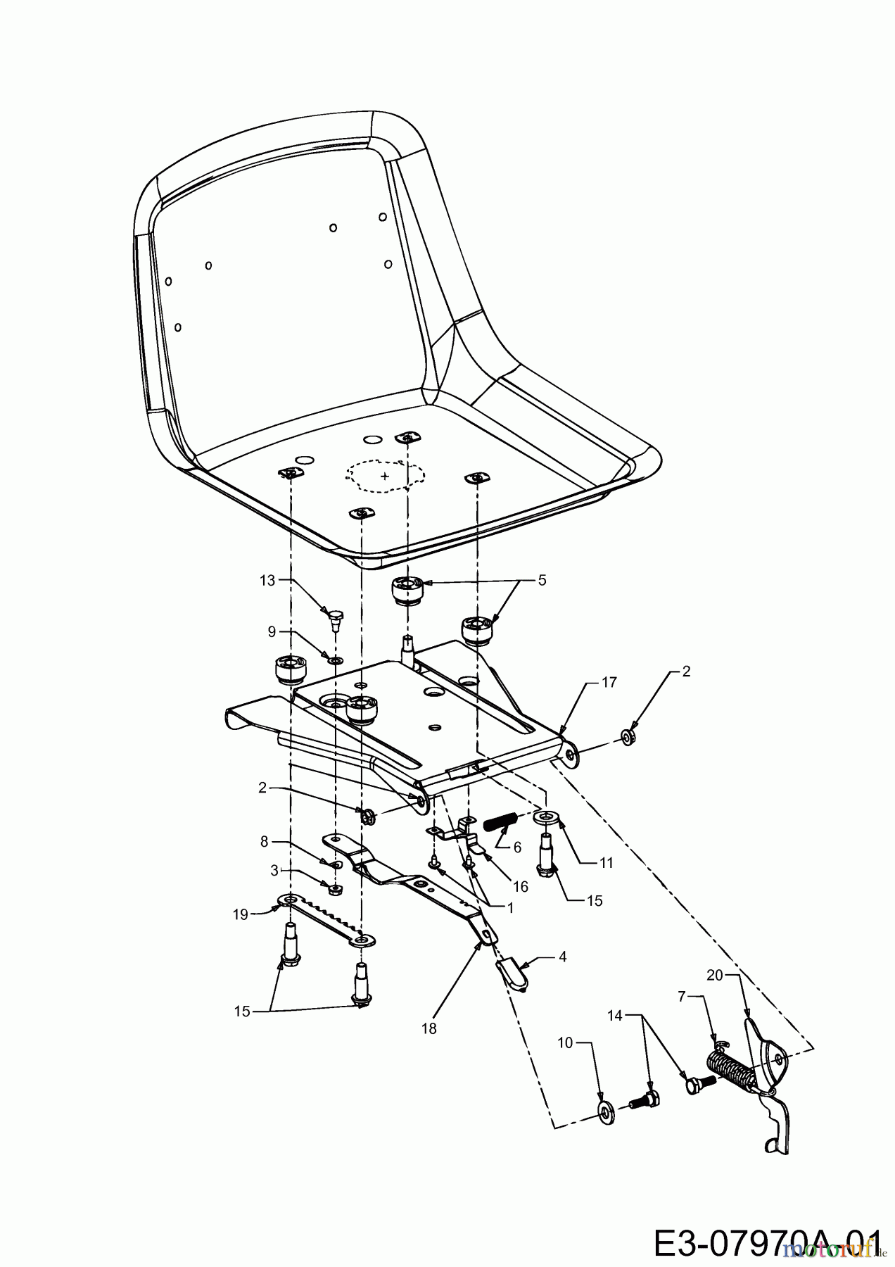Gutbrod Rasentraktoren GLX 107 SAL 13AE506G690 (2002) Sitzträger
