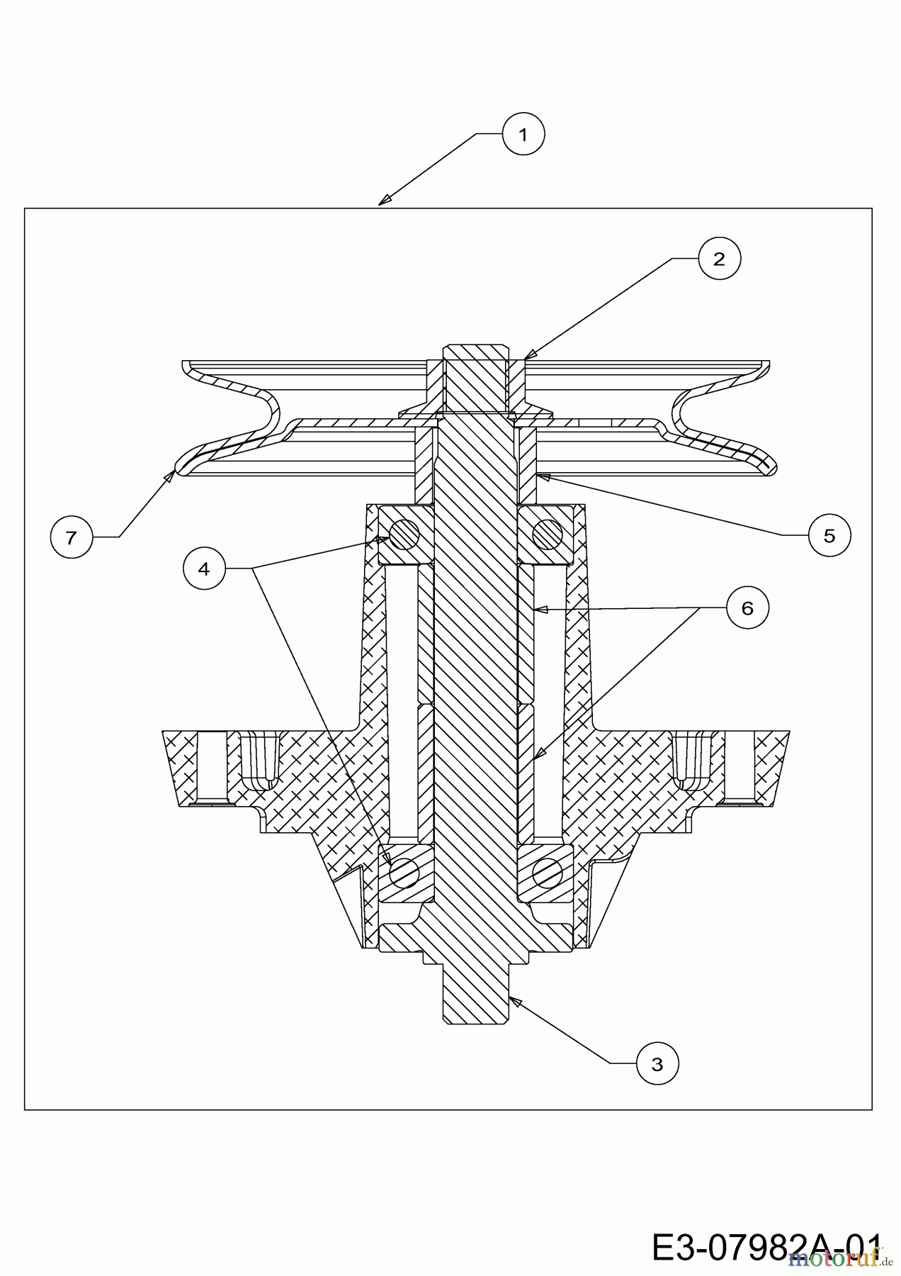 Lawnflite Rasentraktoren 705 13AP508E611 (2002) Messerspindel 618-04030